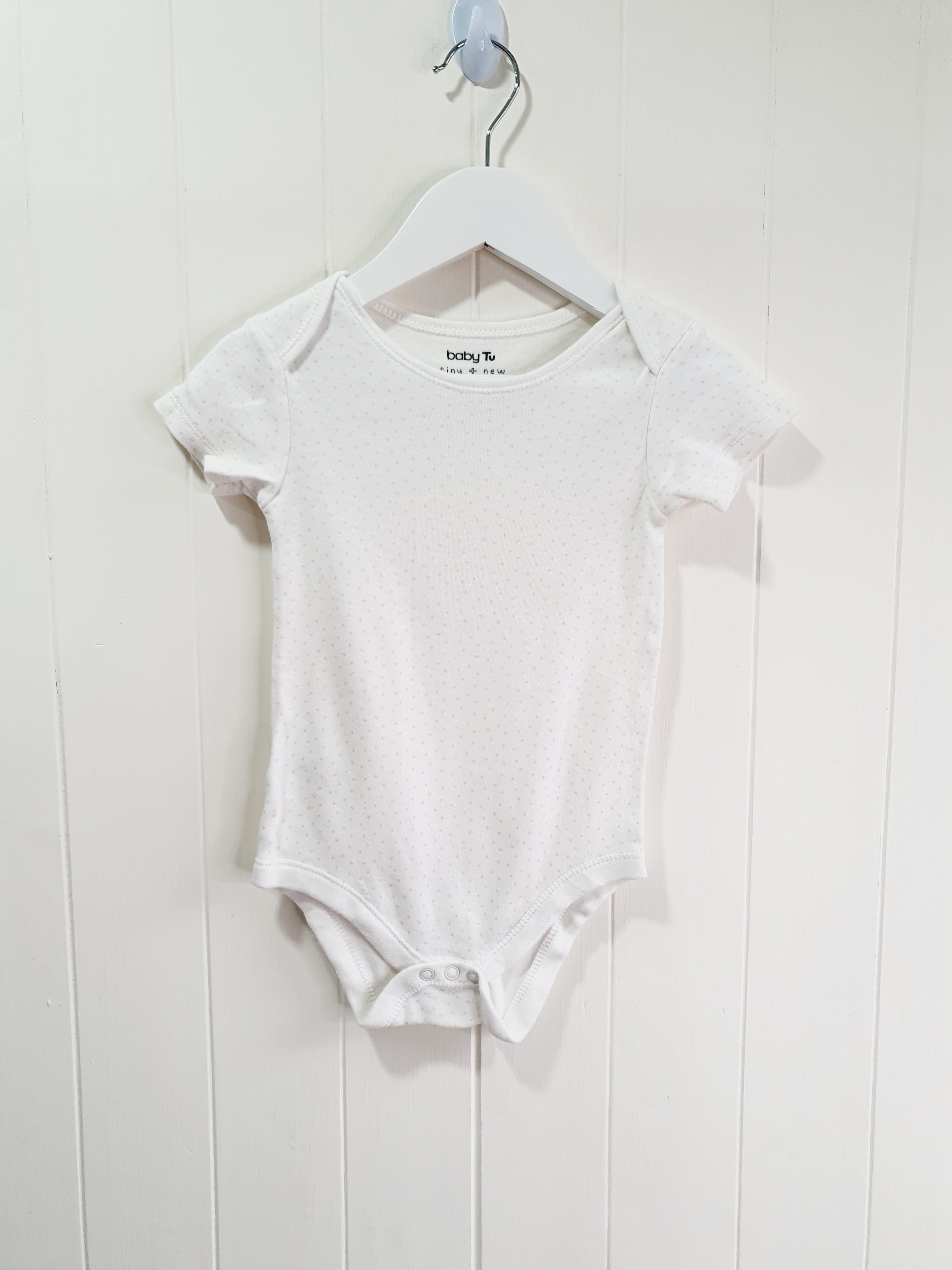 TU white short sleeve polka dot bodysuit 18-24 months