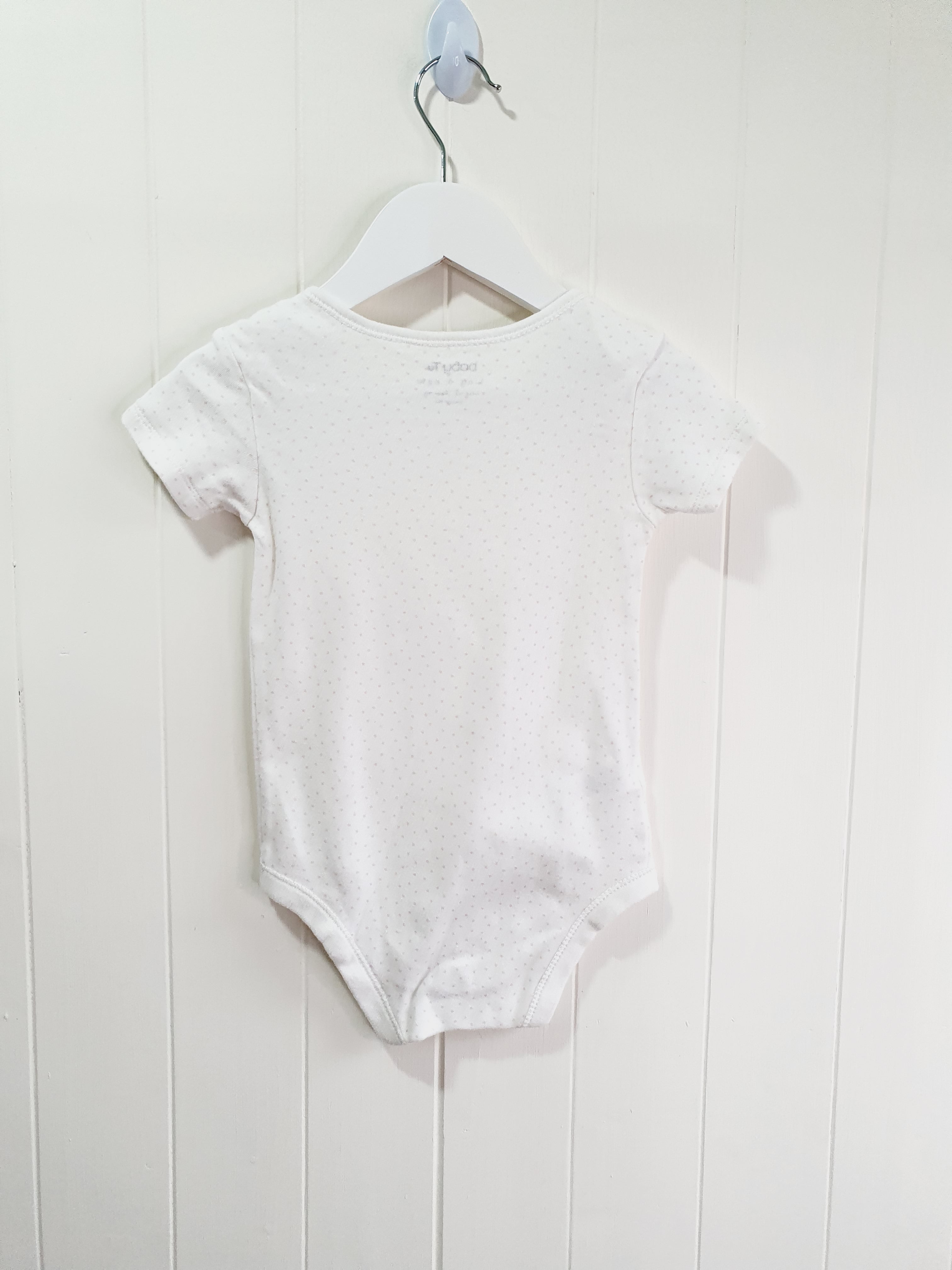 TU white short sleeve polka dot bodysuit 18-24 months