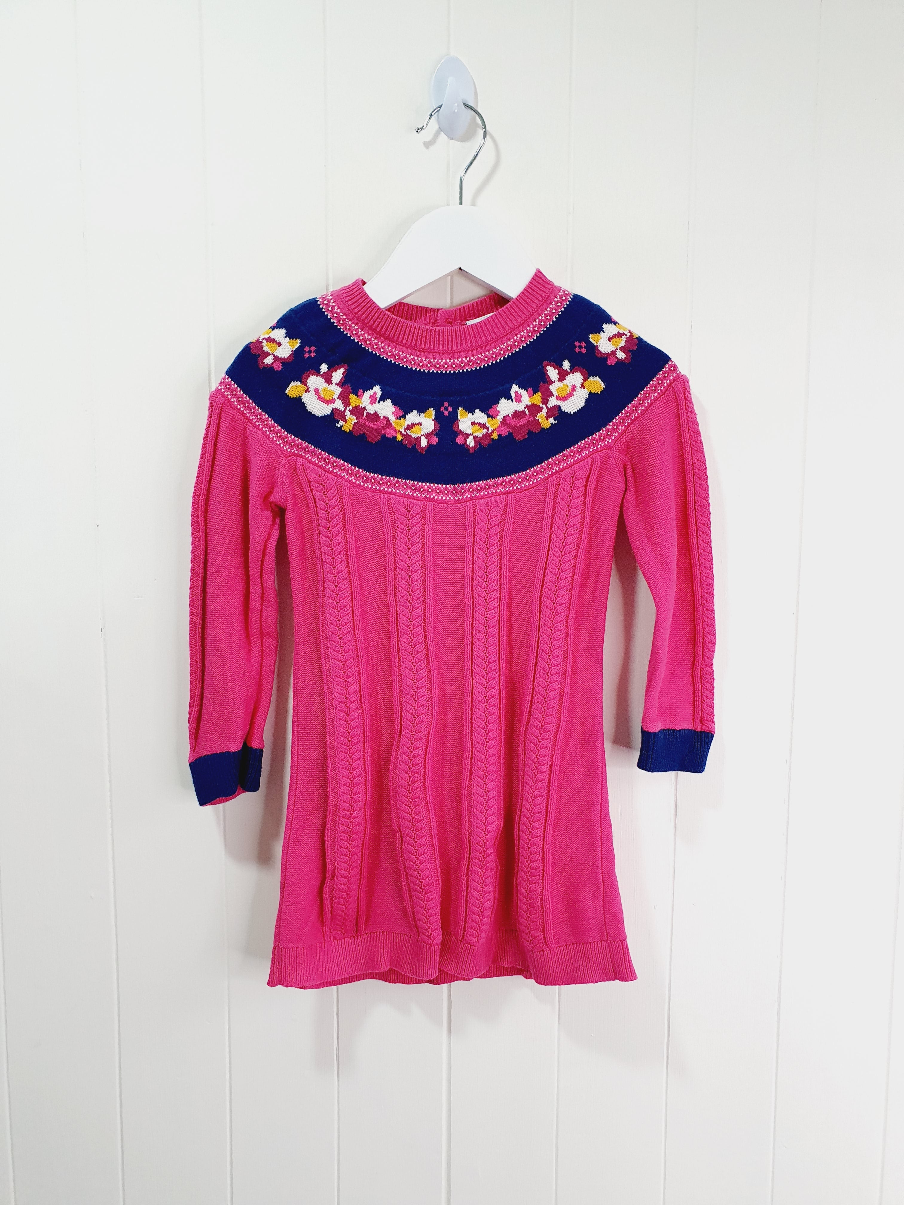 Mini Club cable knit pink dress 1.1/2-2 years