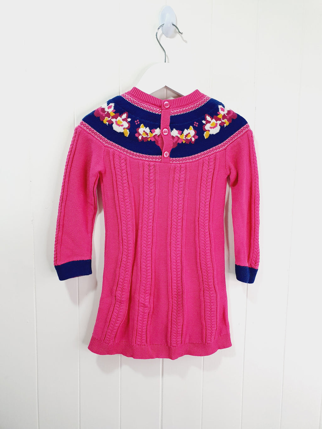 Mini Club cable knit pink dress 1.1/2-2 years