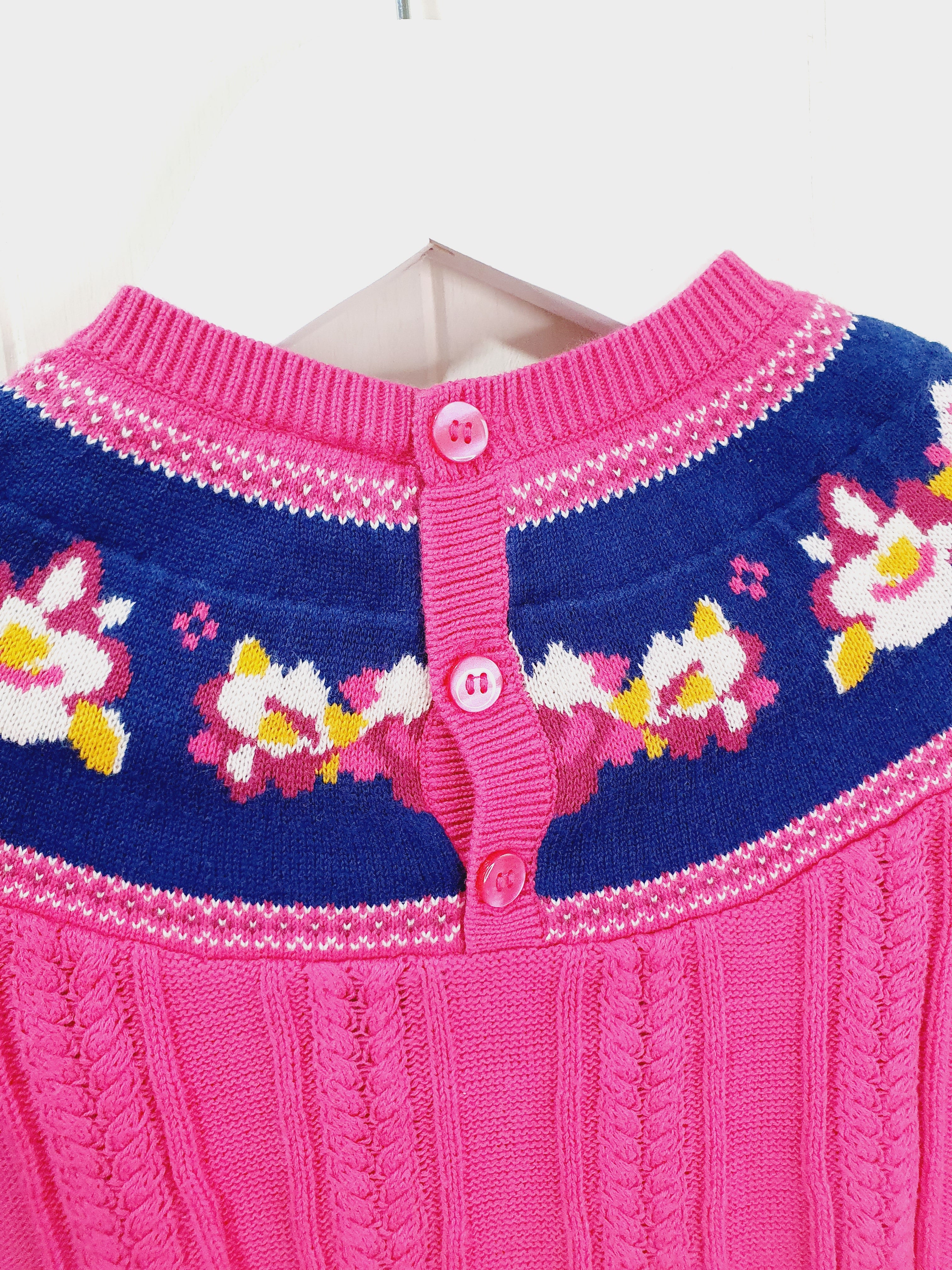 Mini Club cable knit pink dress 1.1/2-2 years