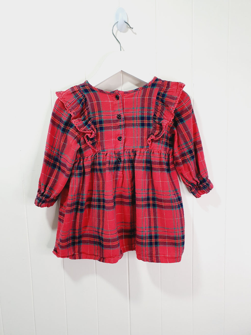 Matalan red checkered dress 12-18 months