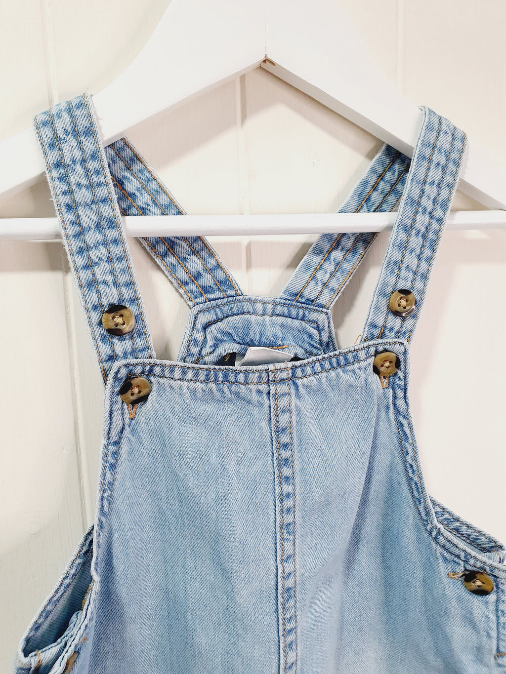H&M light blue denim  pinafore dress 12-18 months