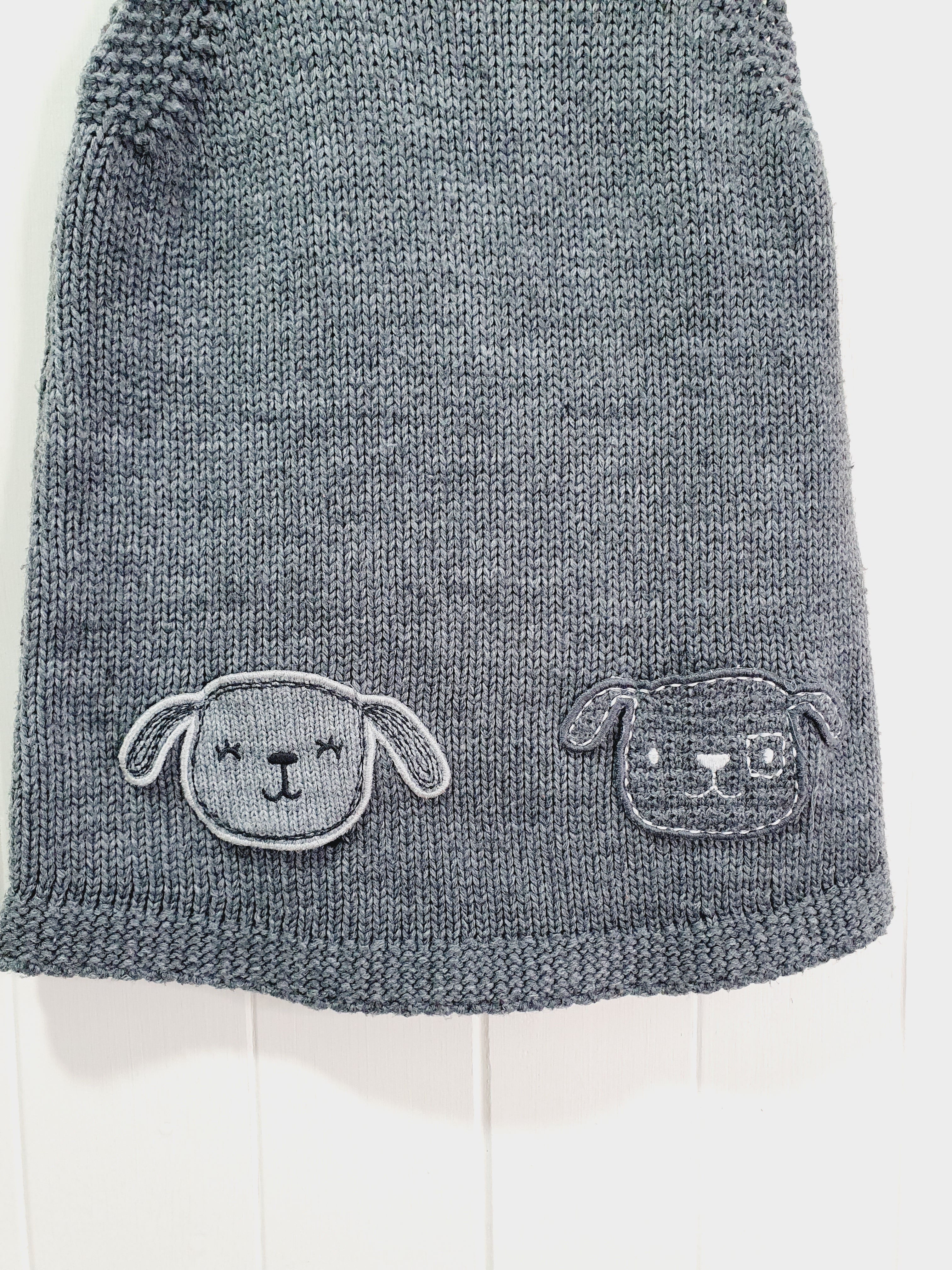 F&F knit sleeveless dress dog applique 18-24 months
