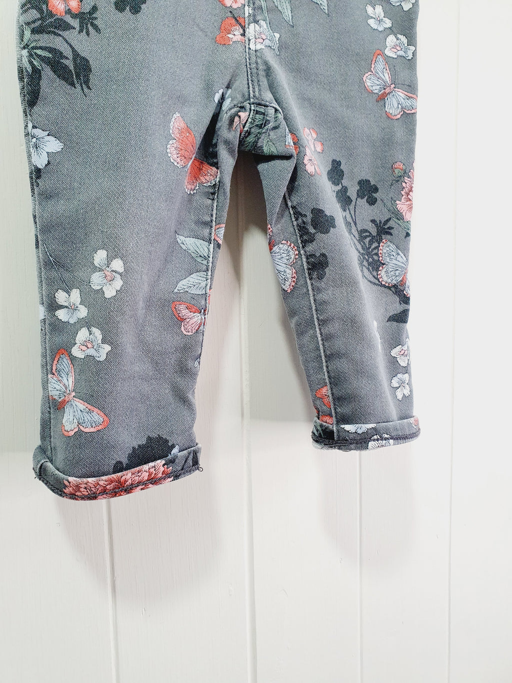 BabyGap floral grey jeggings 12-18 months