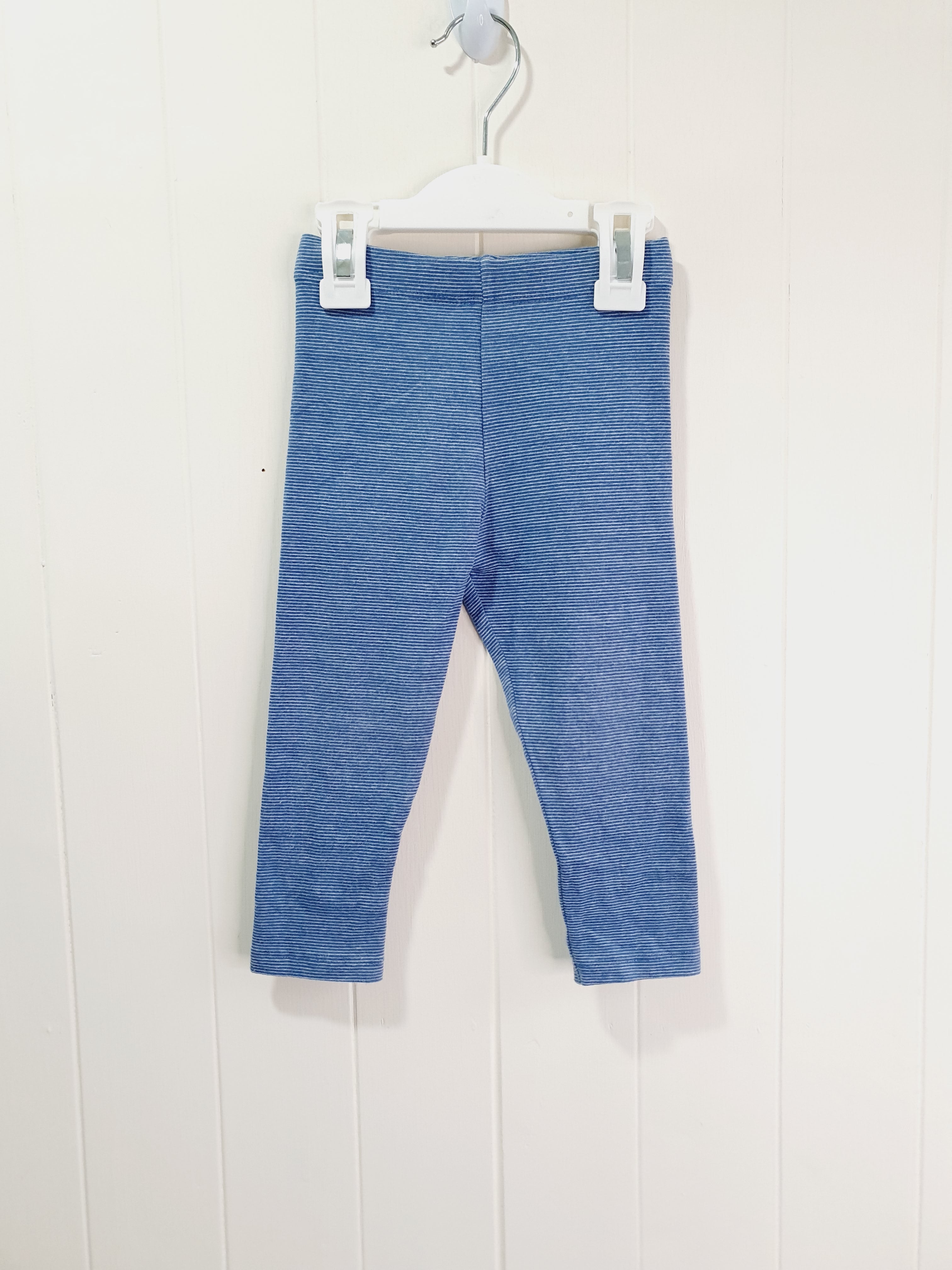 Next blue stripy leggings 12-18 months