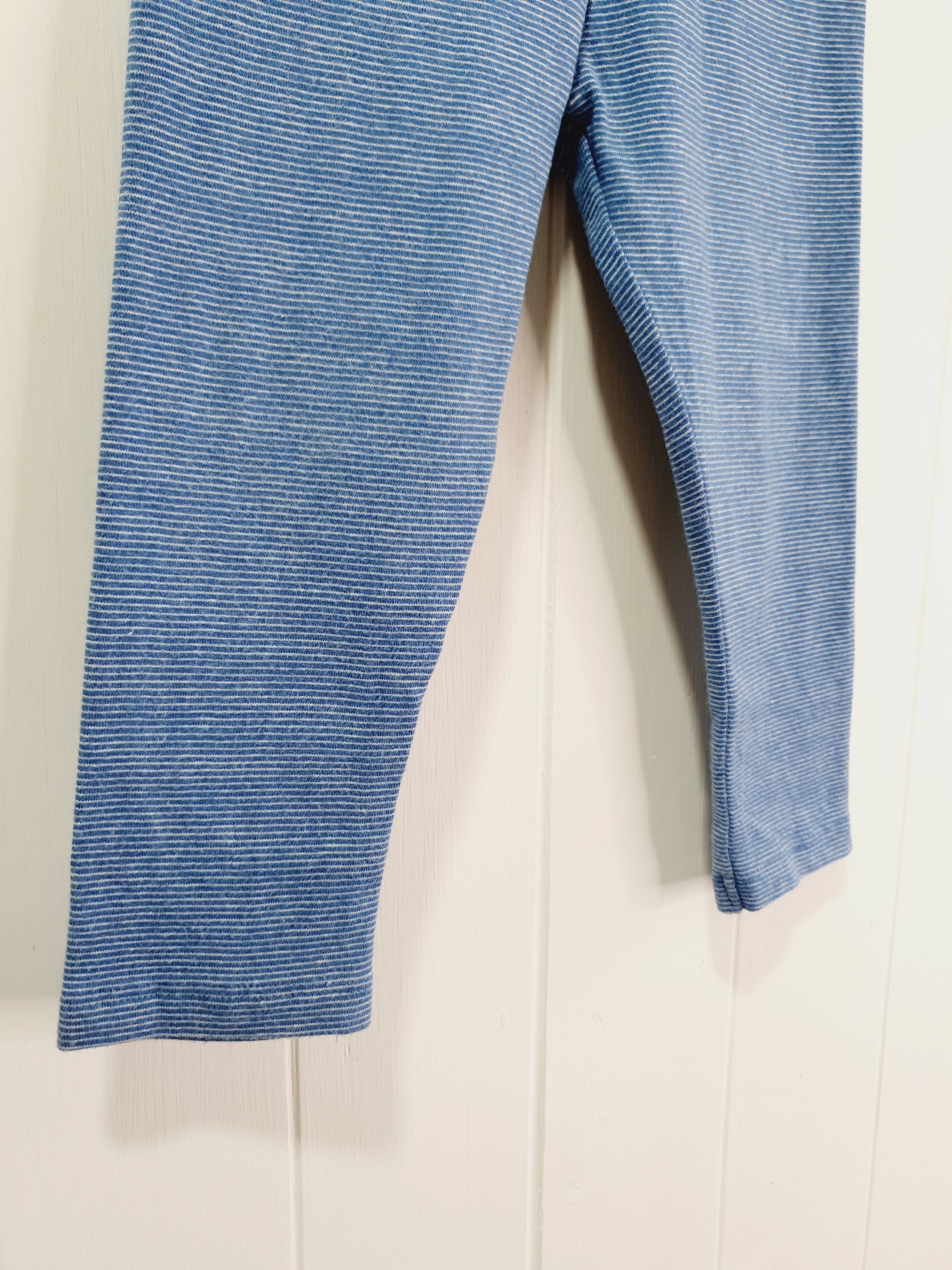 Next blue stripy leggings 12-18 months