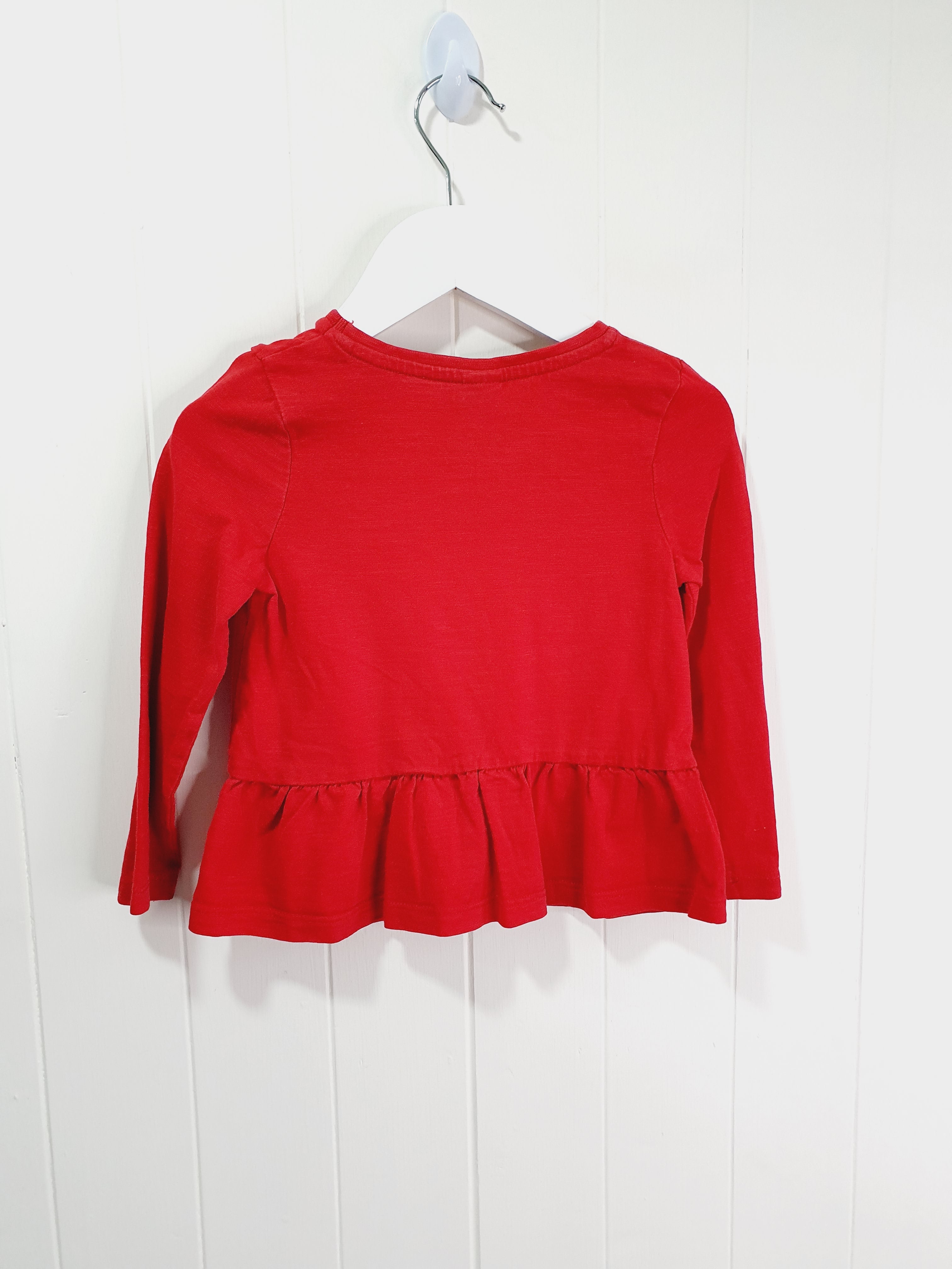 TU red with bows long sleeve top 1.1/2-2 years