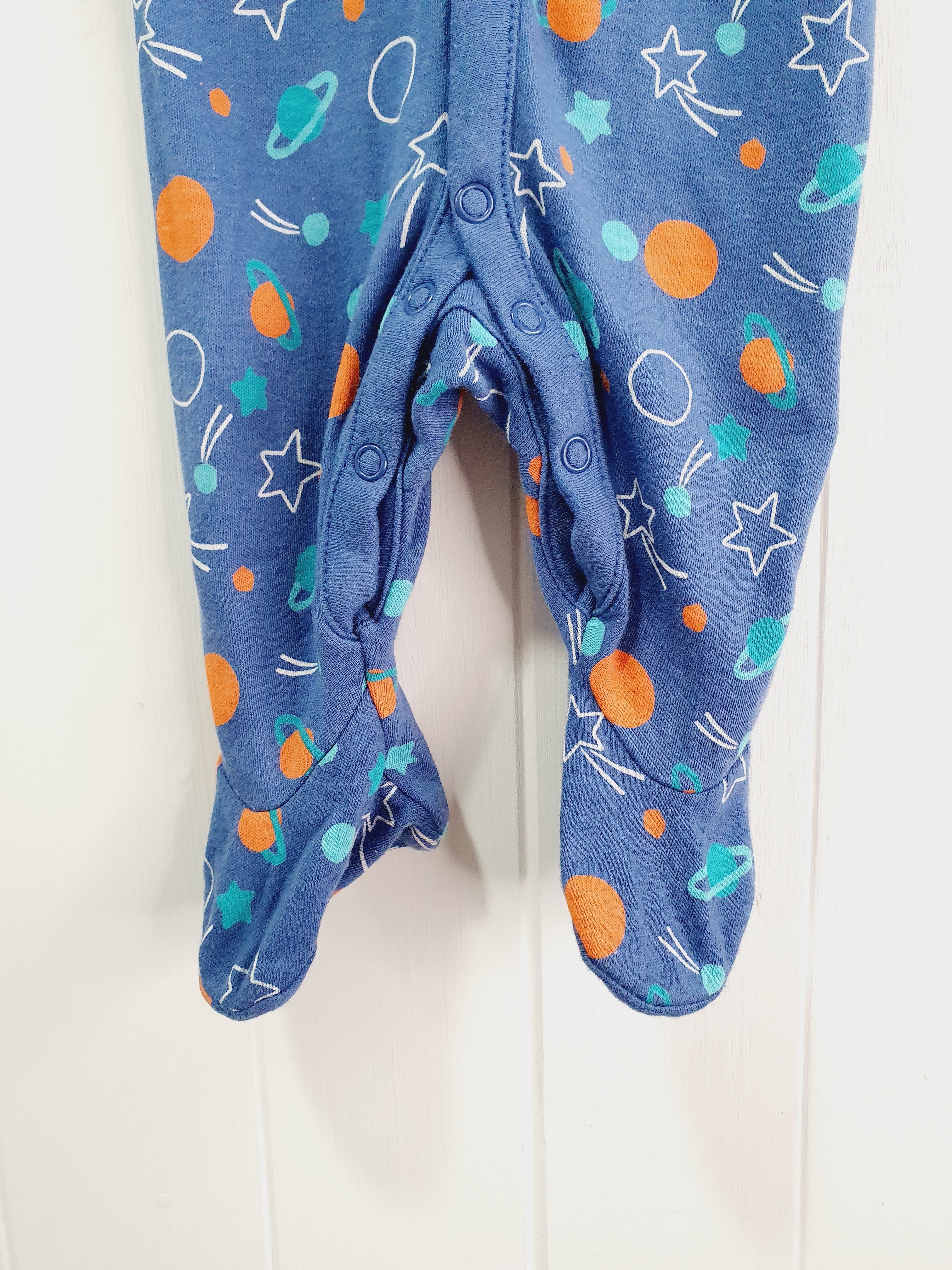 Mothercare space/planets print sleepsuit New baby