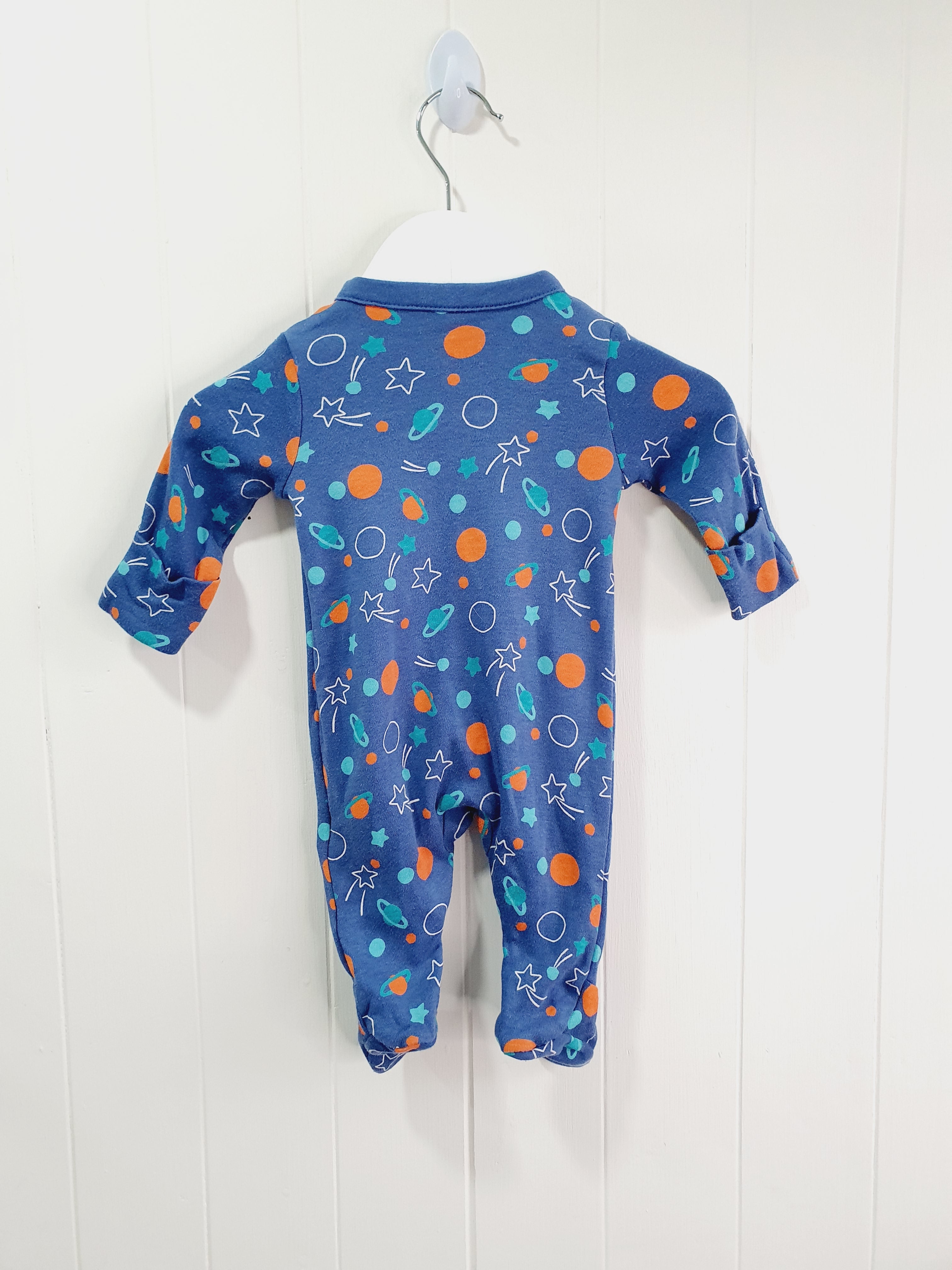 Mothercare space/planets print sleepsuit New baby