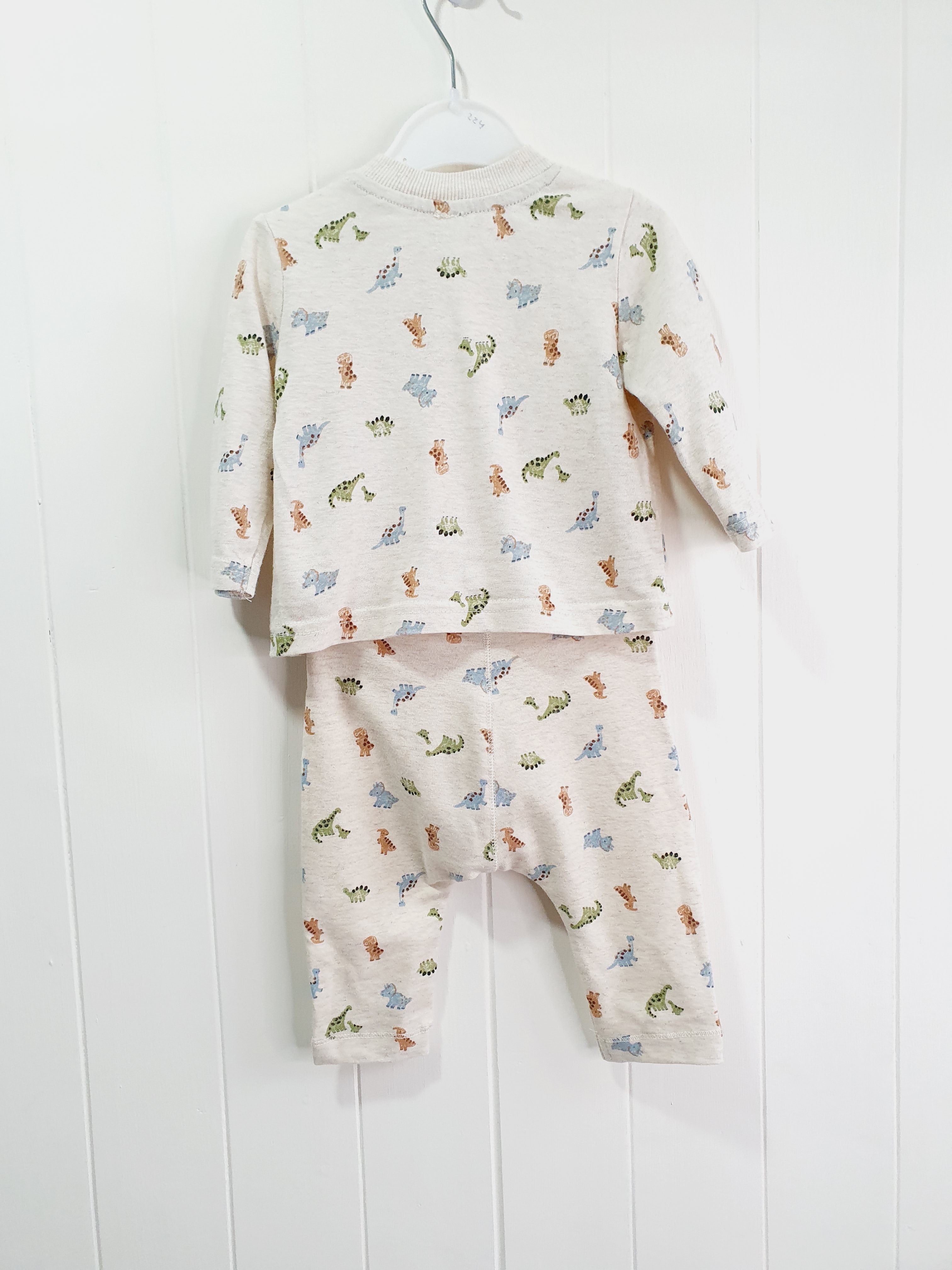 Nutmeg dinosaur print leggings and long sleeve top 0-3 months