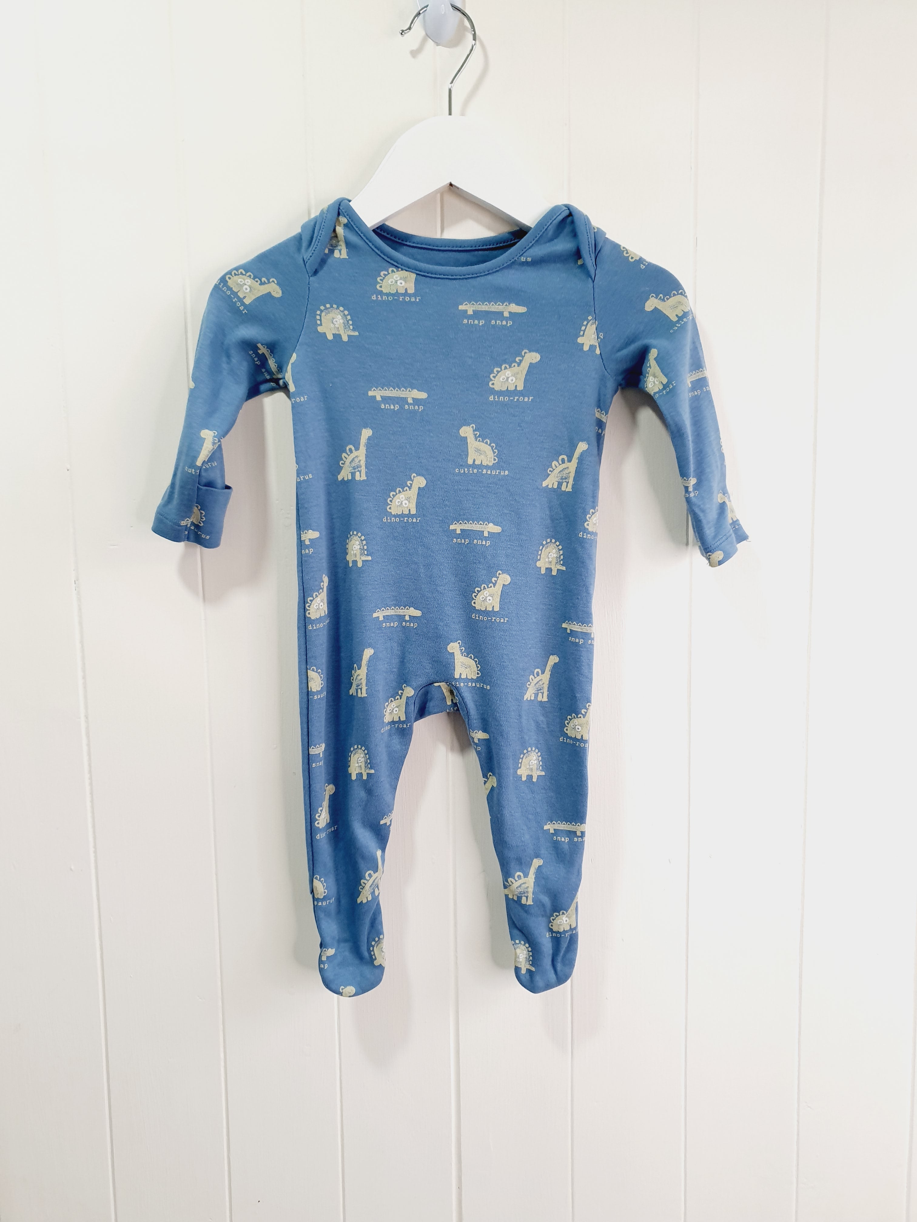 George dinosaur print blue sleepsuit 0-3 months