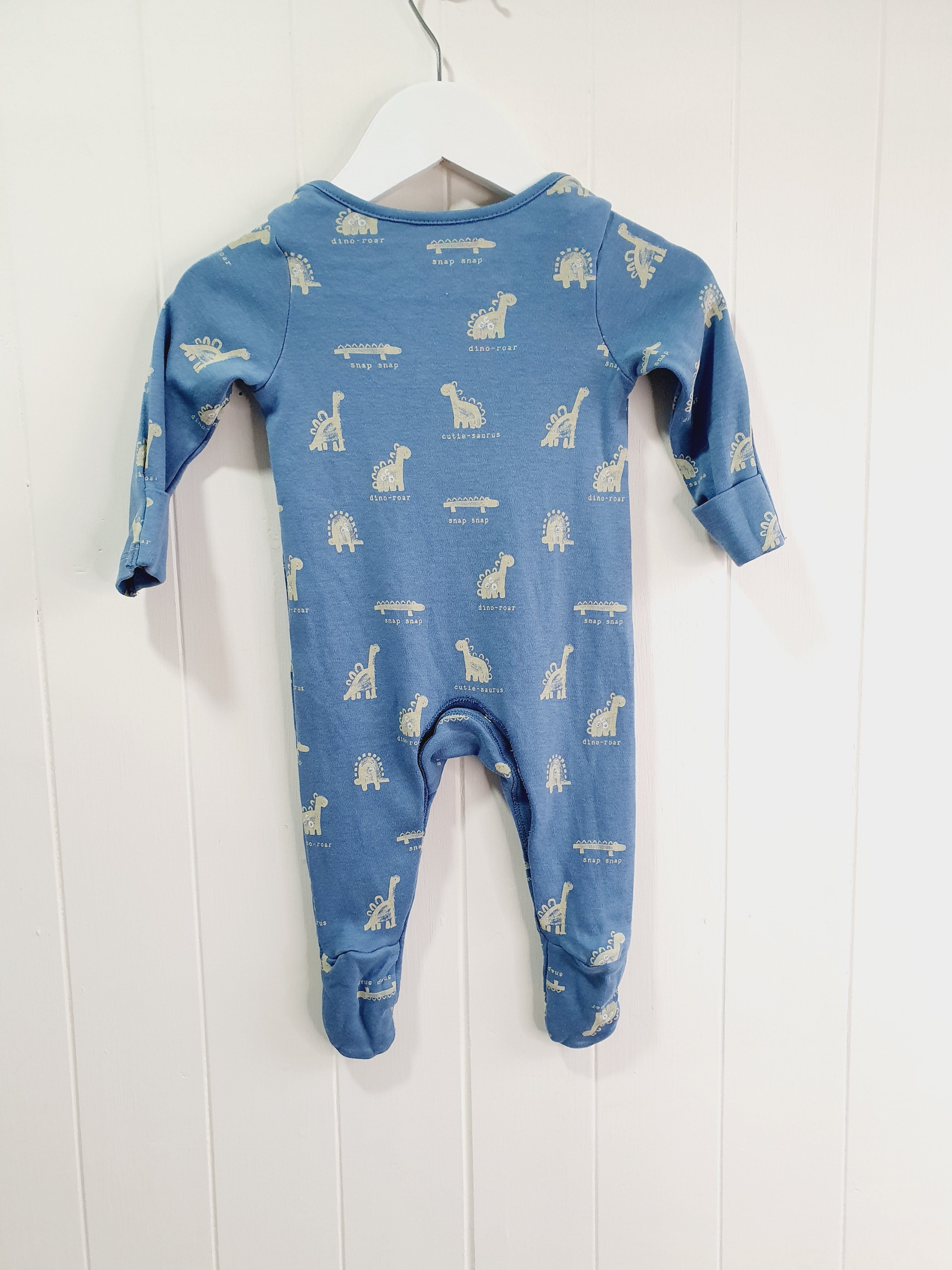 George dinosaur print blue sleepsuit 0-3 months
