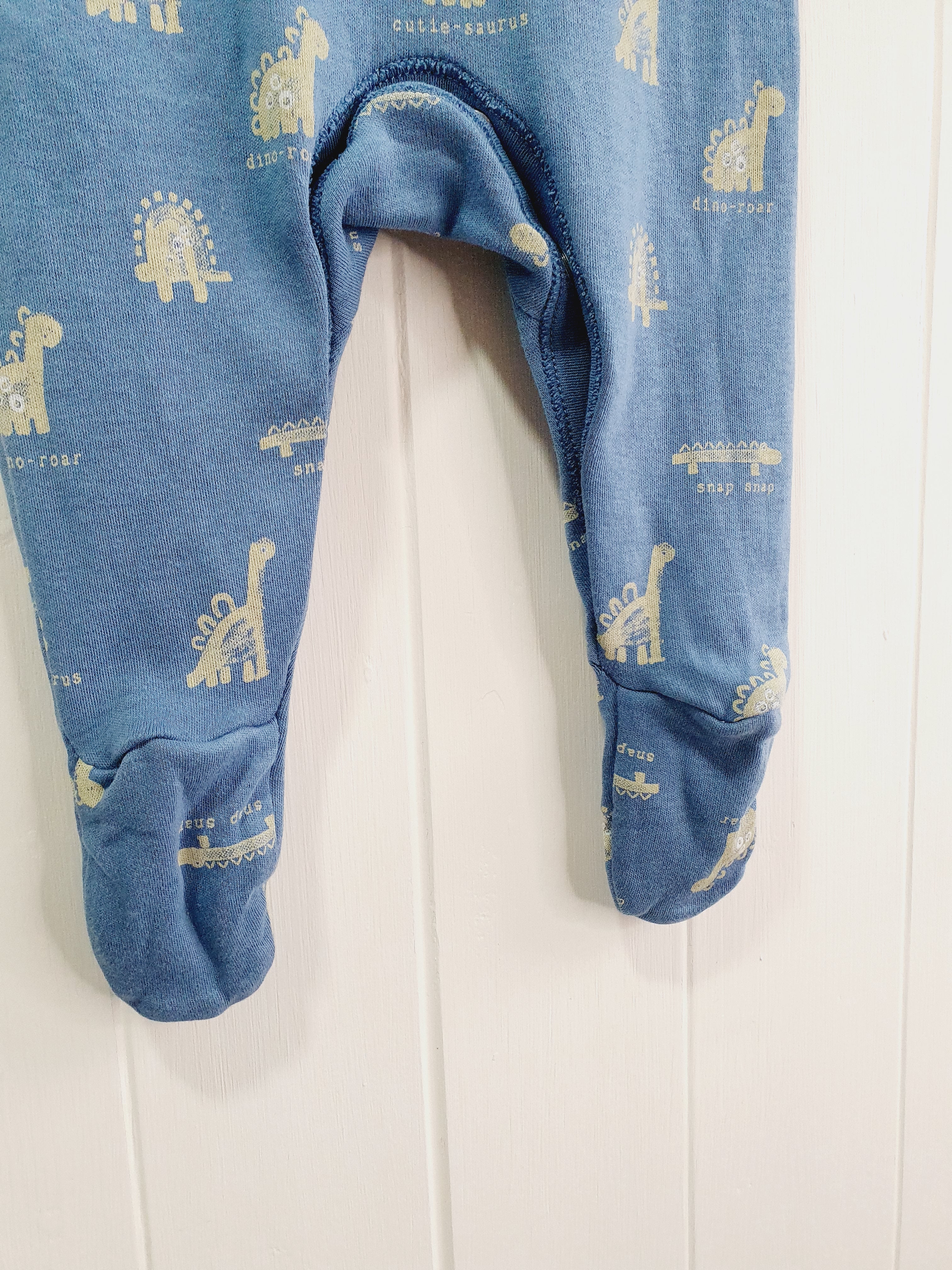 George dinosaur print blue sleepsuit 0-3 months