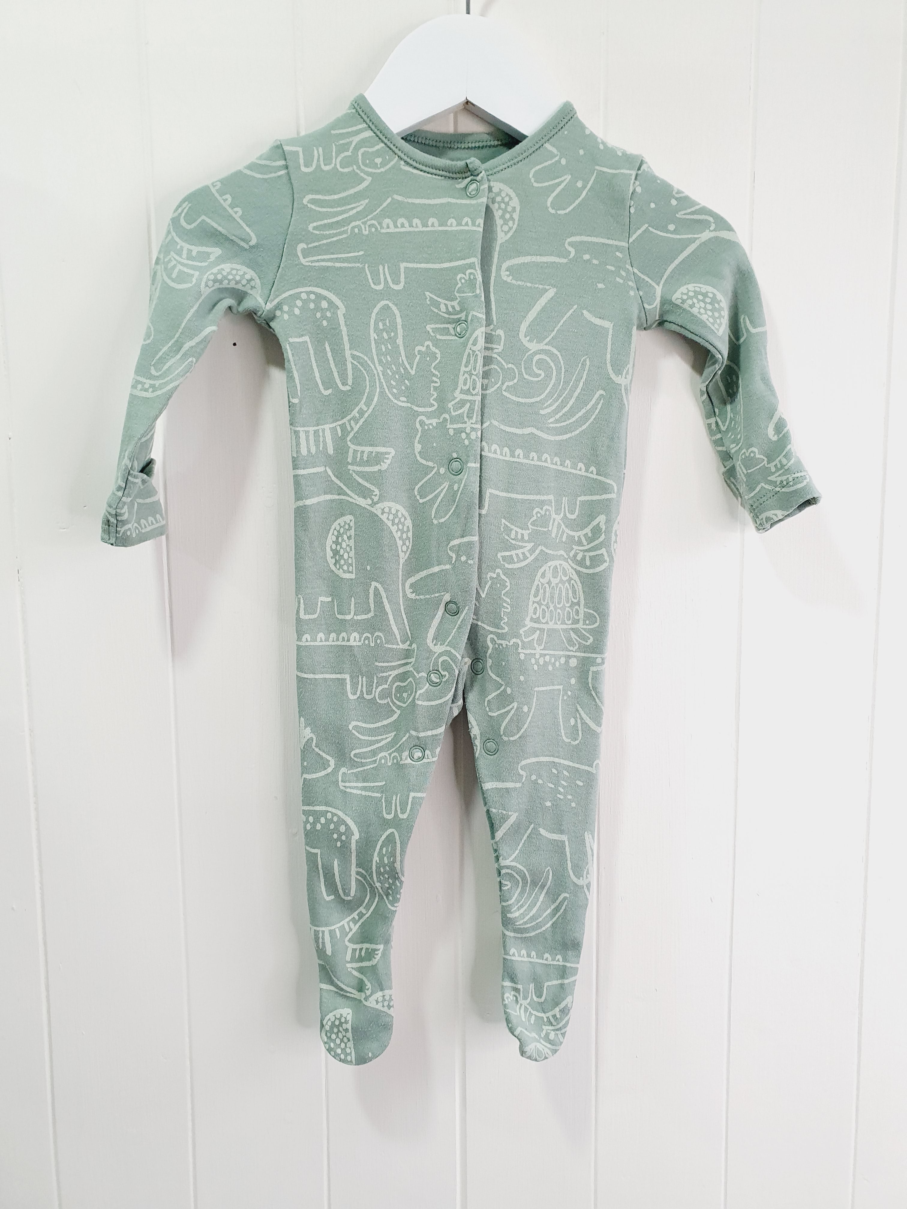 George dinosaur print sleepsuit 0-3 months