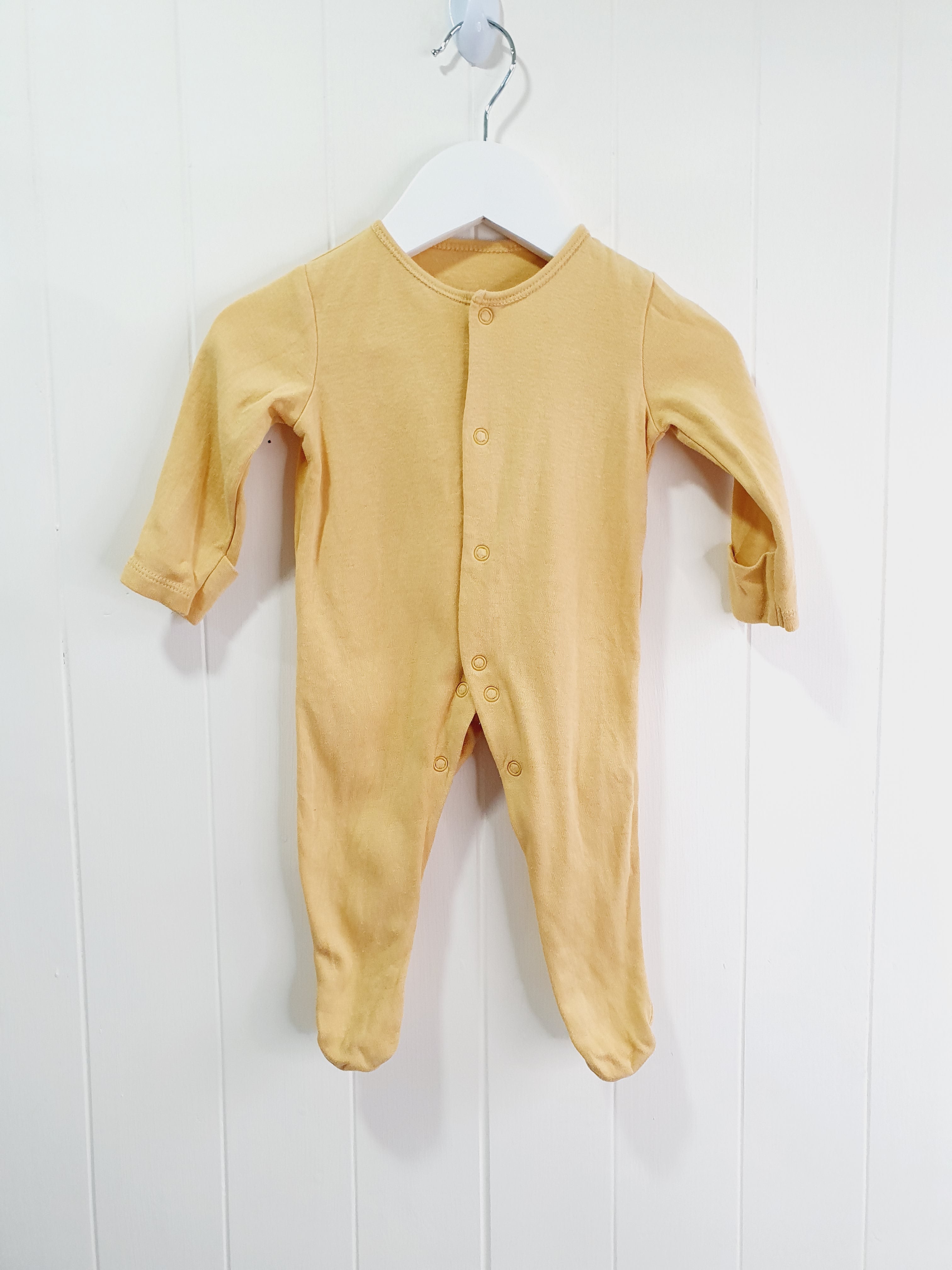 George plain yellow sleepsuit 0-3 months
