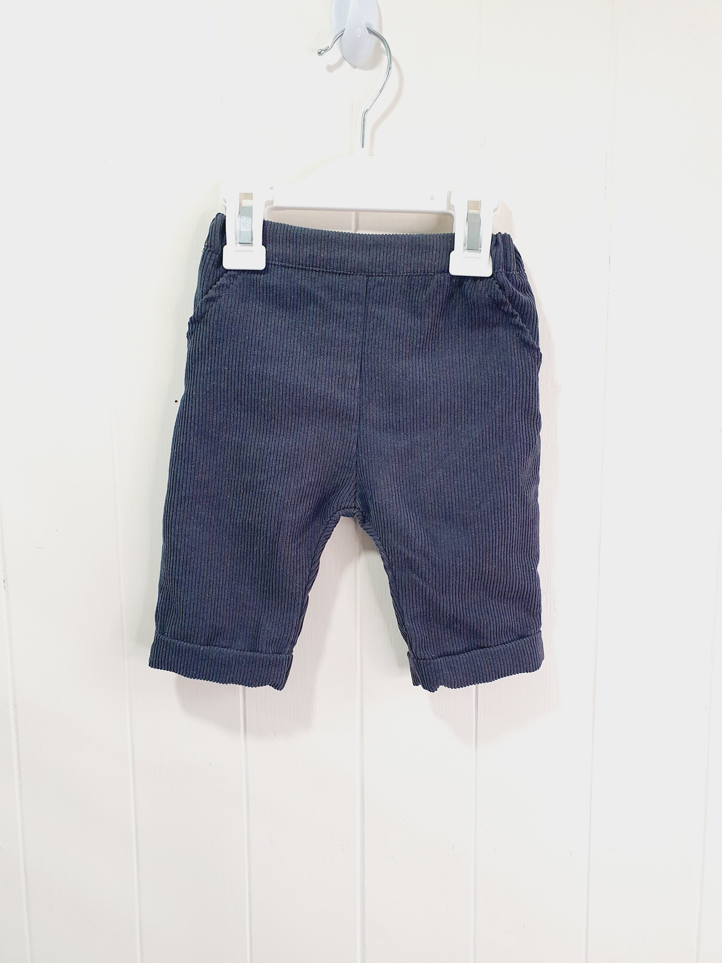TU corduroy navy trousers 0-3 months