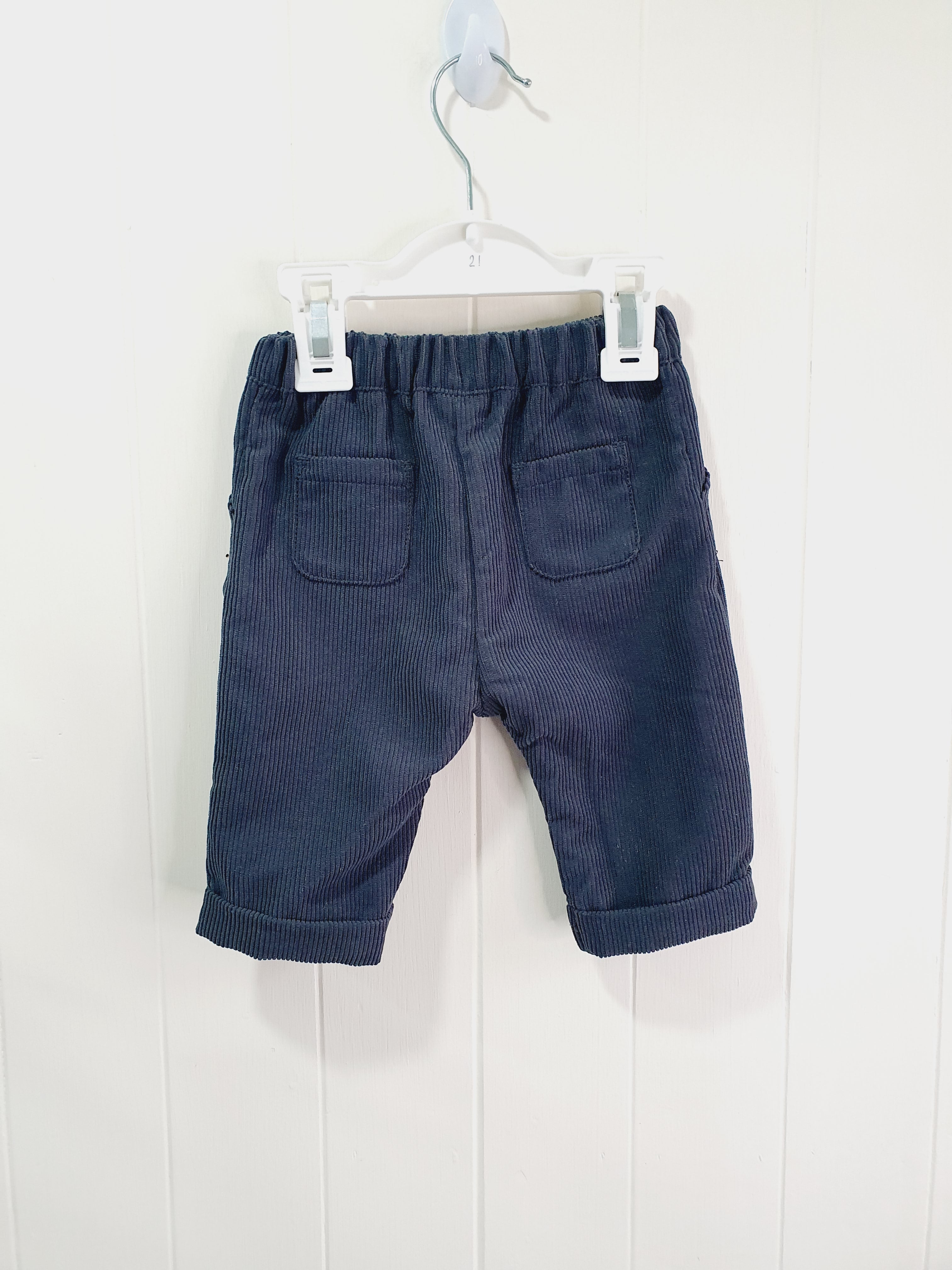 TU corduroy navy trousers 0-3 months