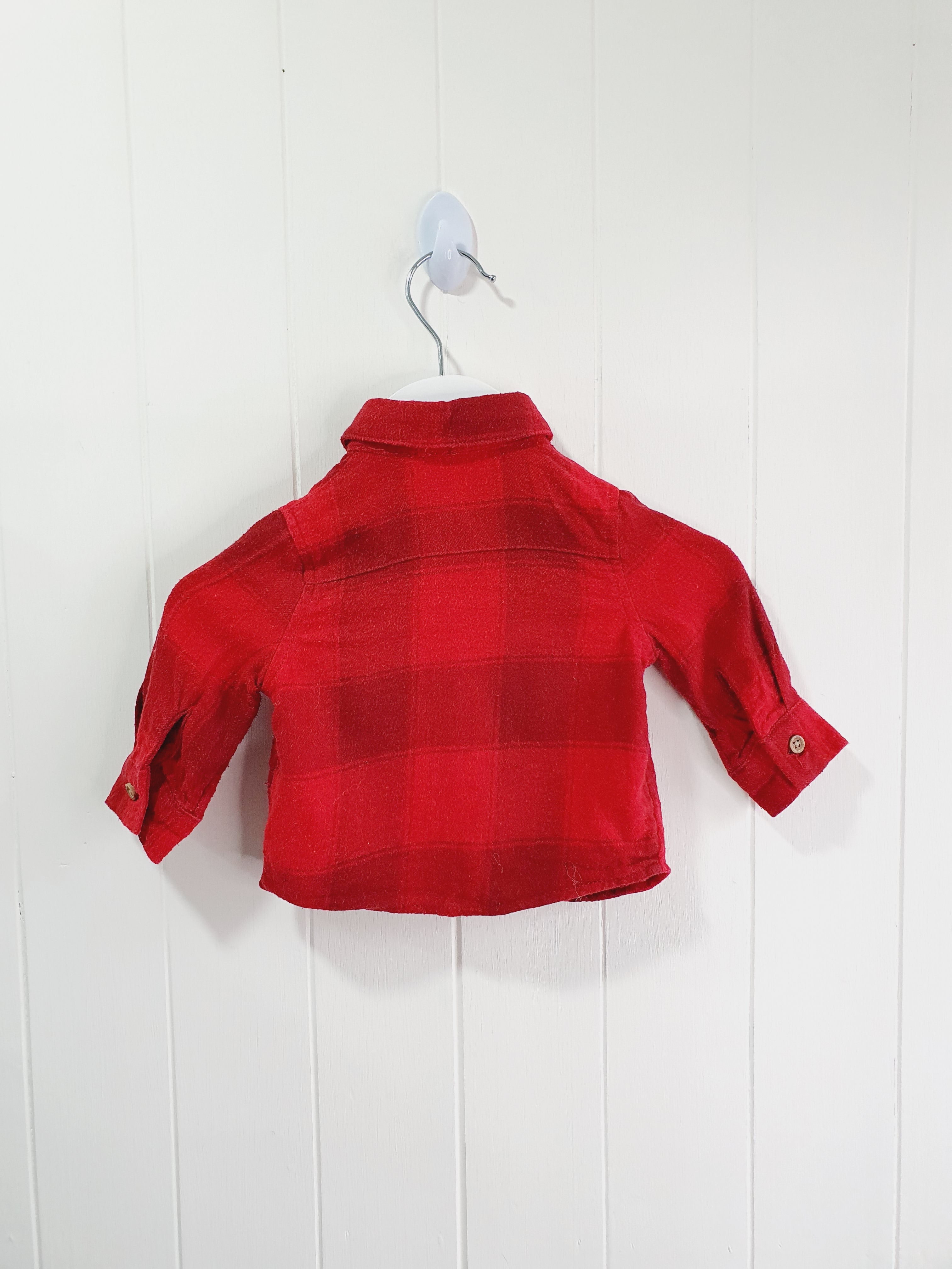 Primark red checkered shirt 0-3 months