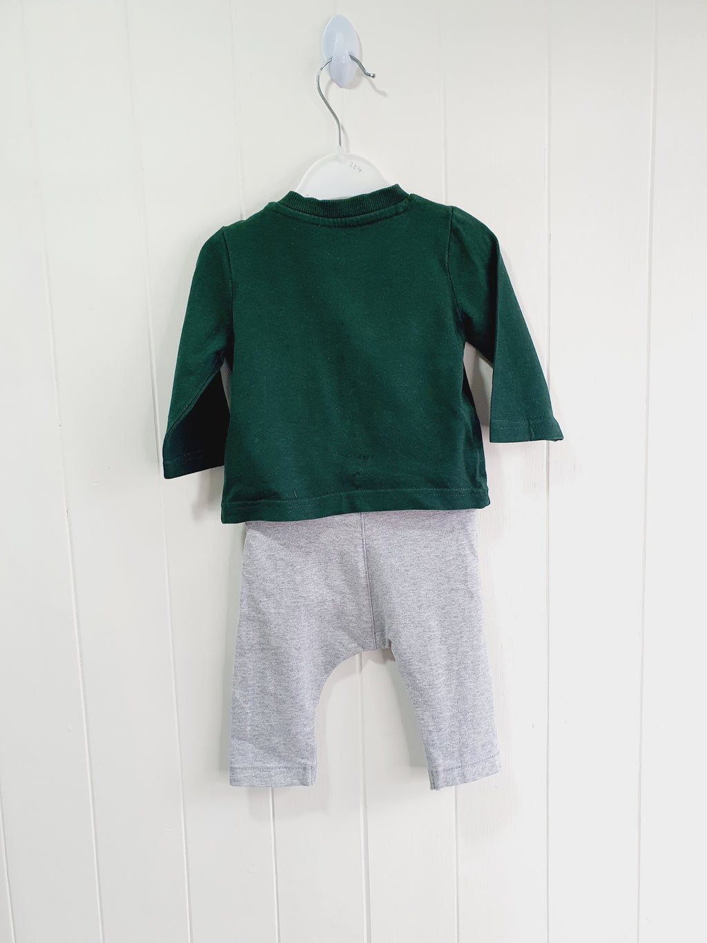 Nutmeg train applique leggings and long sleeve top set