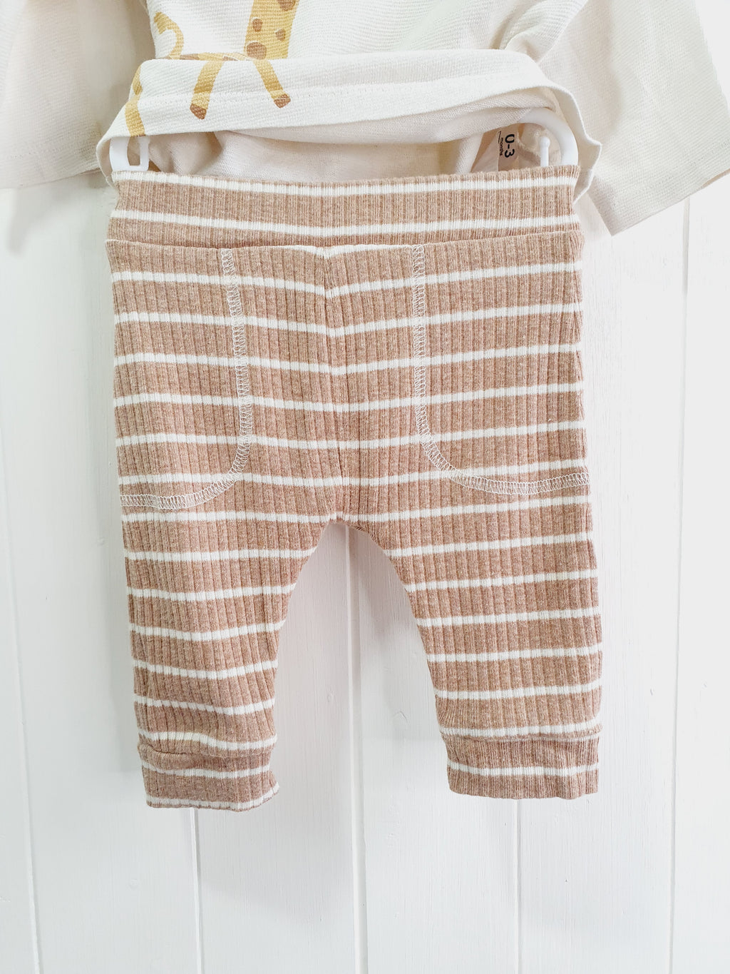 George giraffe print leggings and long sleeve top set 0-3 months