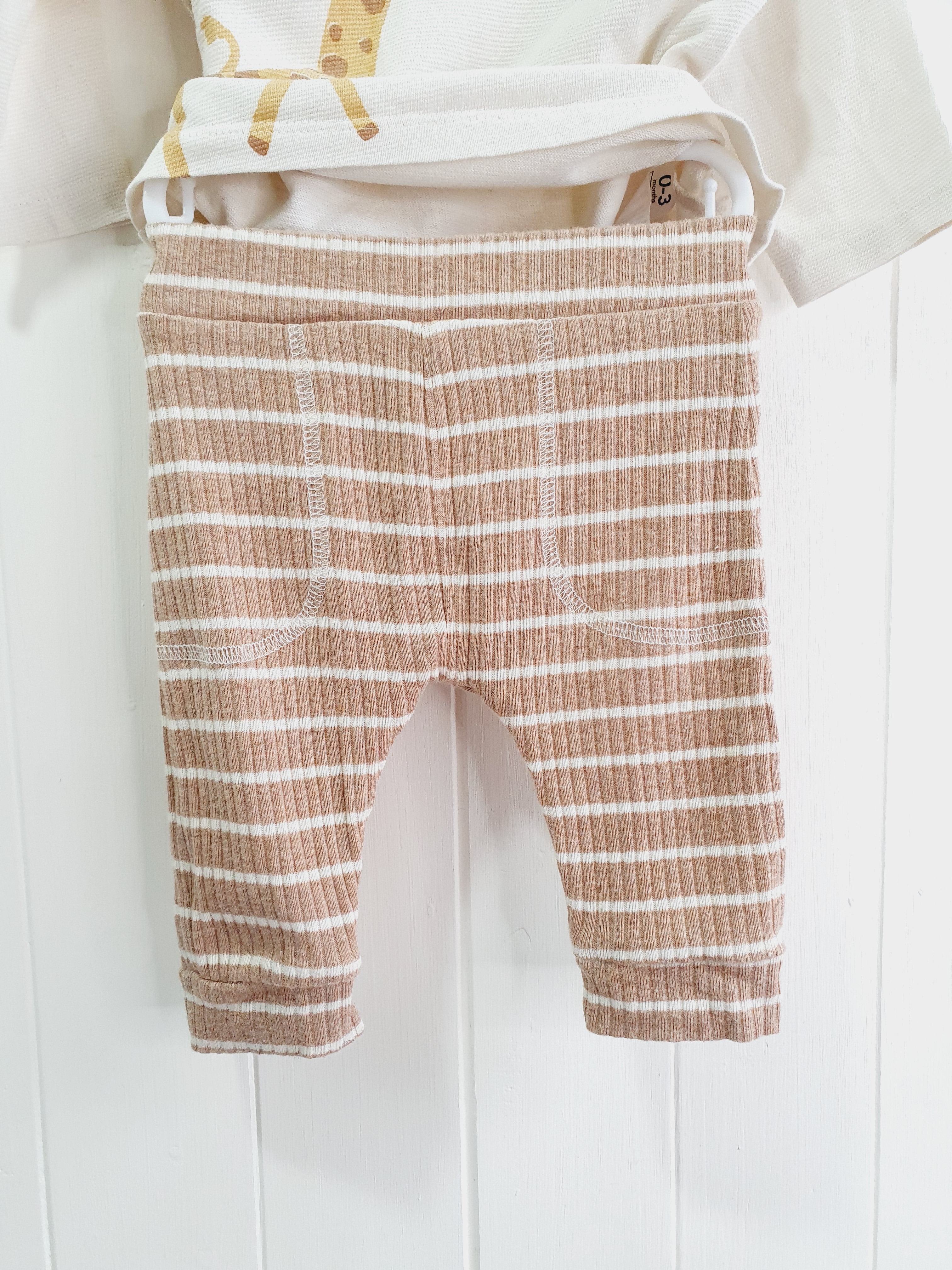 George giraffe print leggings and long sleeve top set 0-3 months