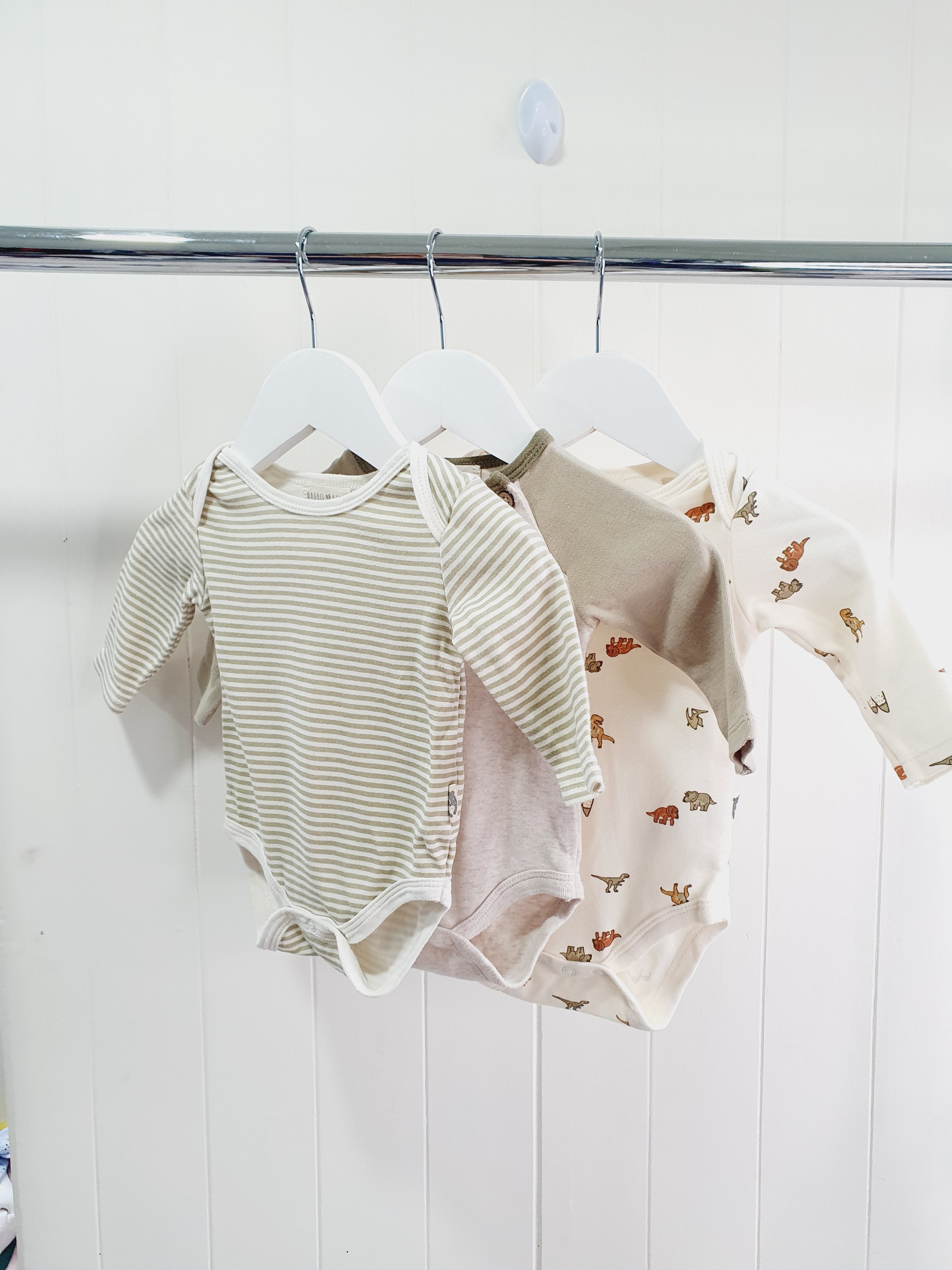 Rabbit+Bear long sleeve bodysuit set 0-3 months