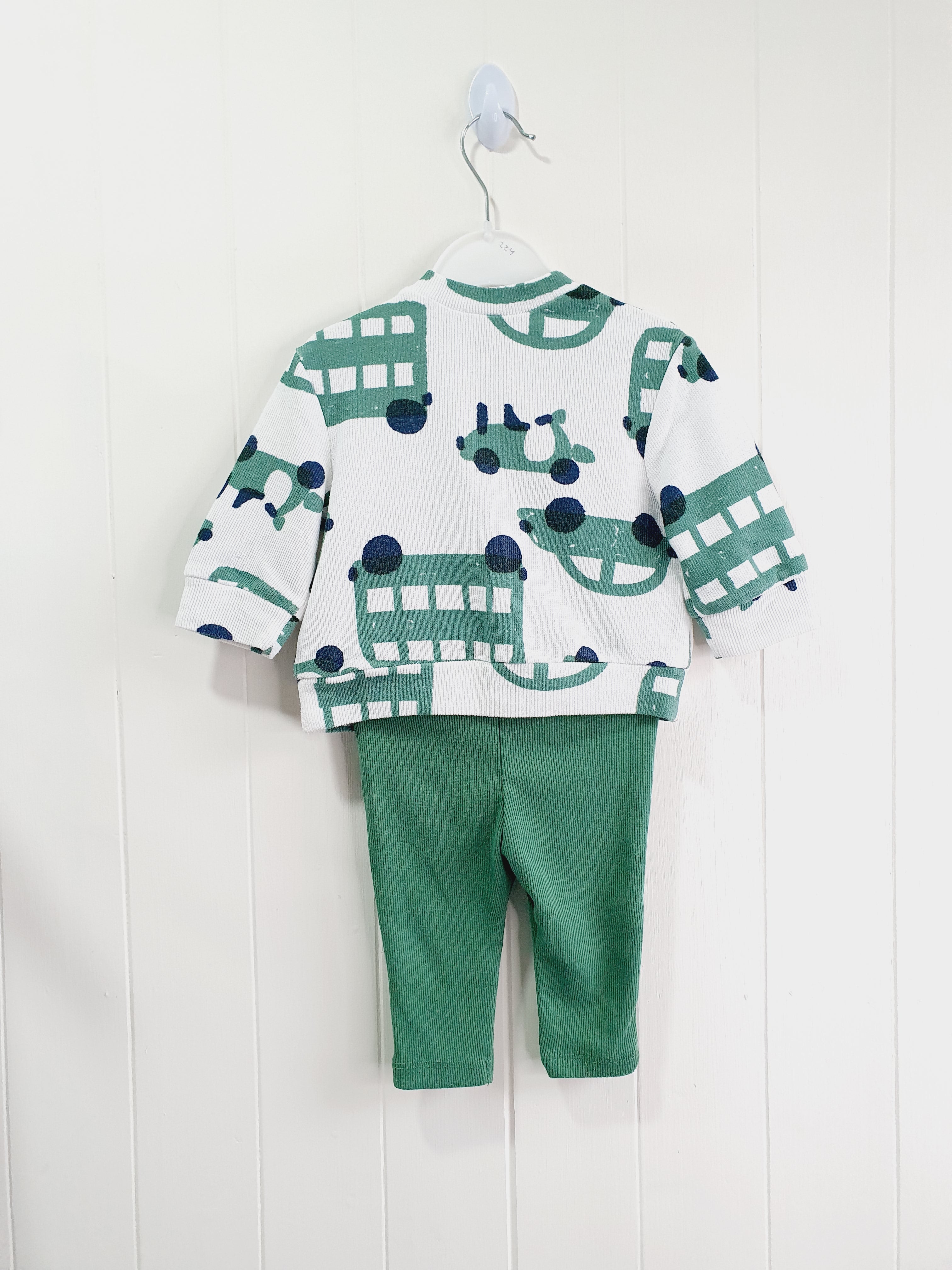 TU transport print leggings and sweatshirt set 0-3 months