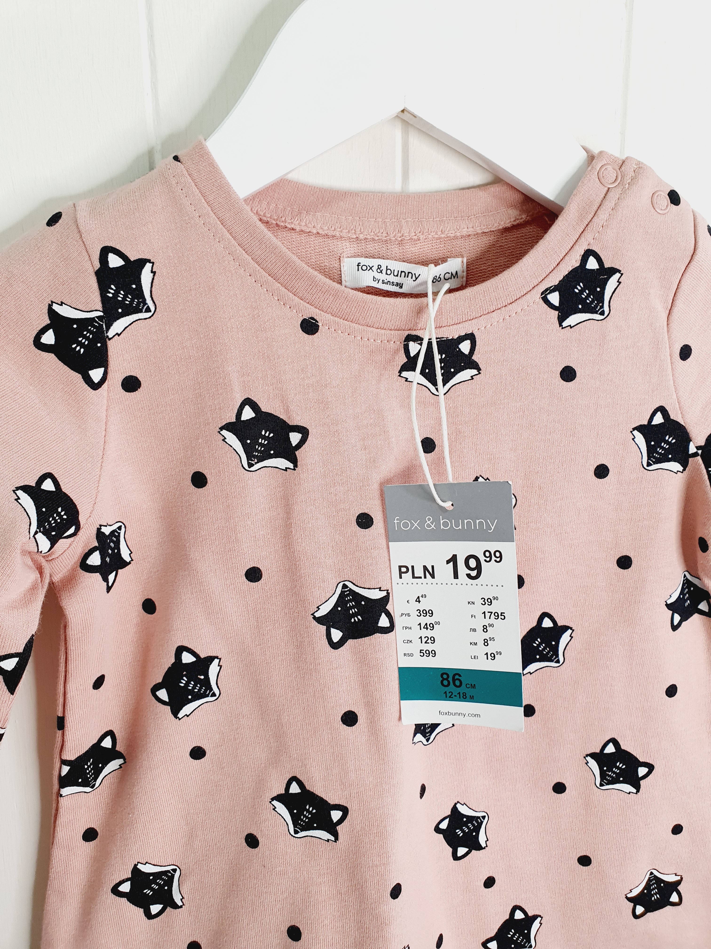 Fox&Bunny long sleeve dress 12-18 months