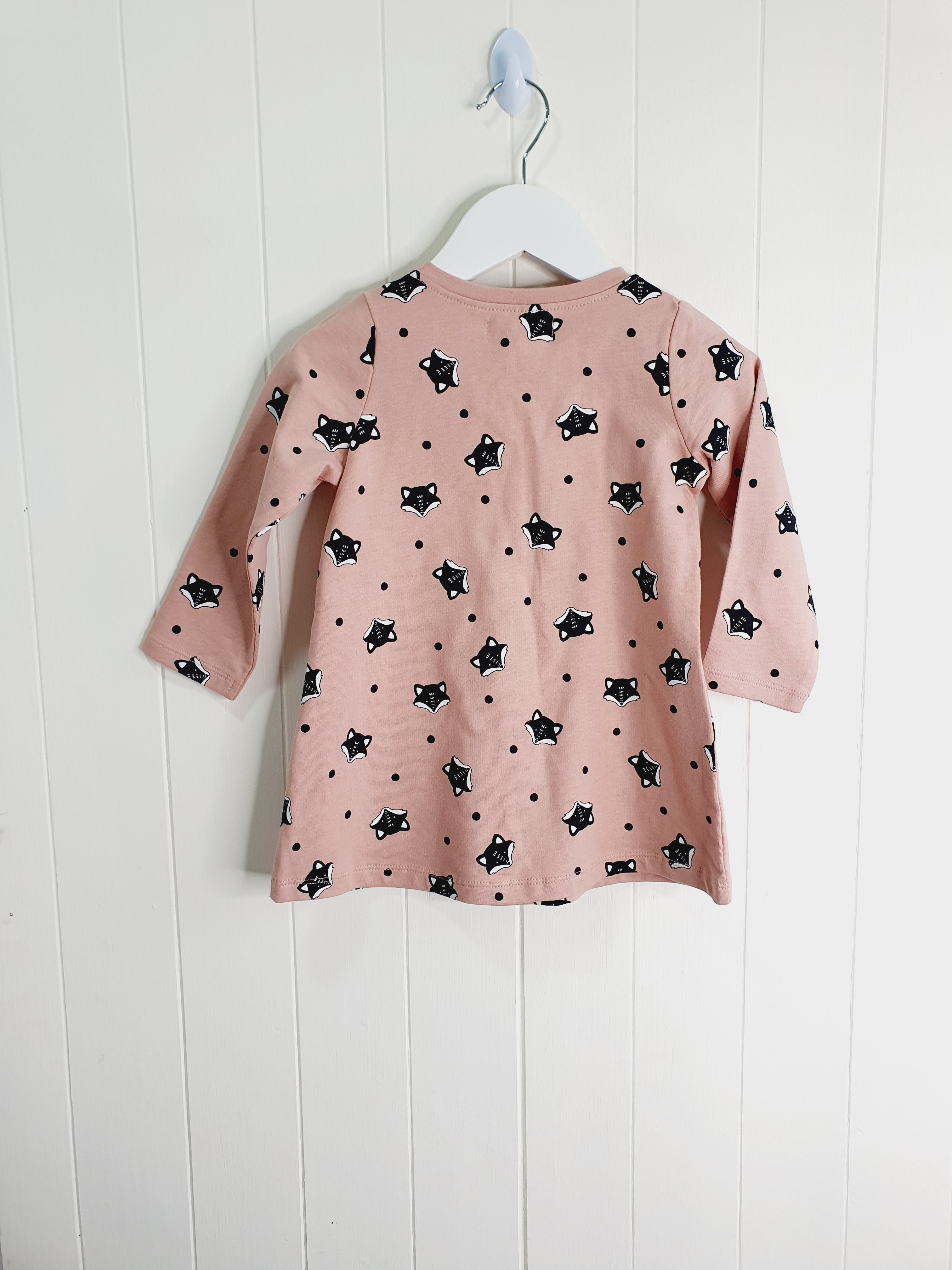 Fox&Bunny long sleeve dress 12-18 months