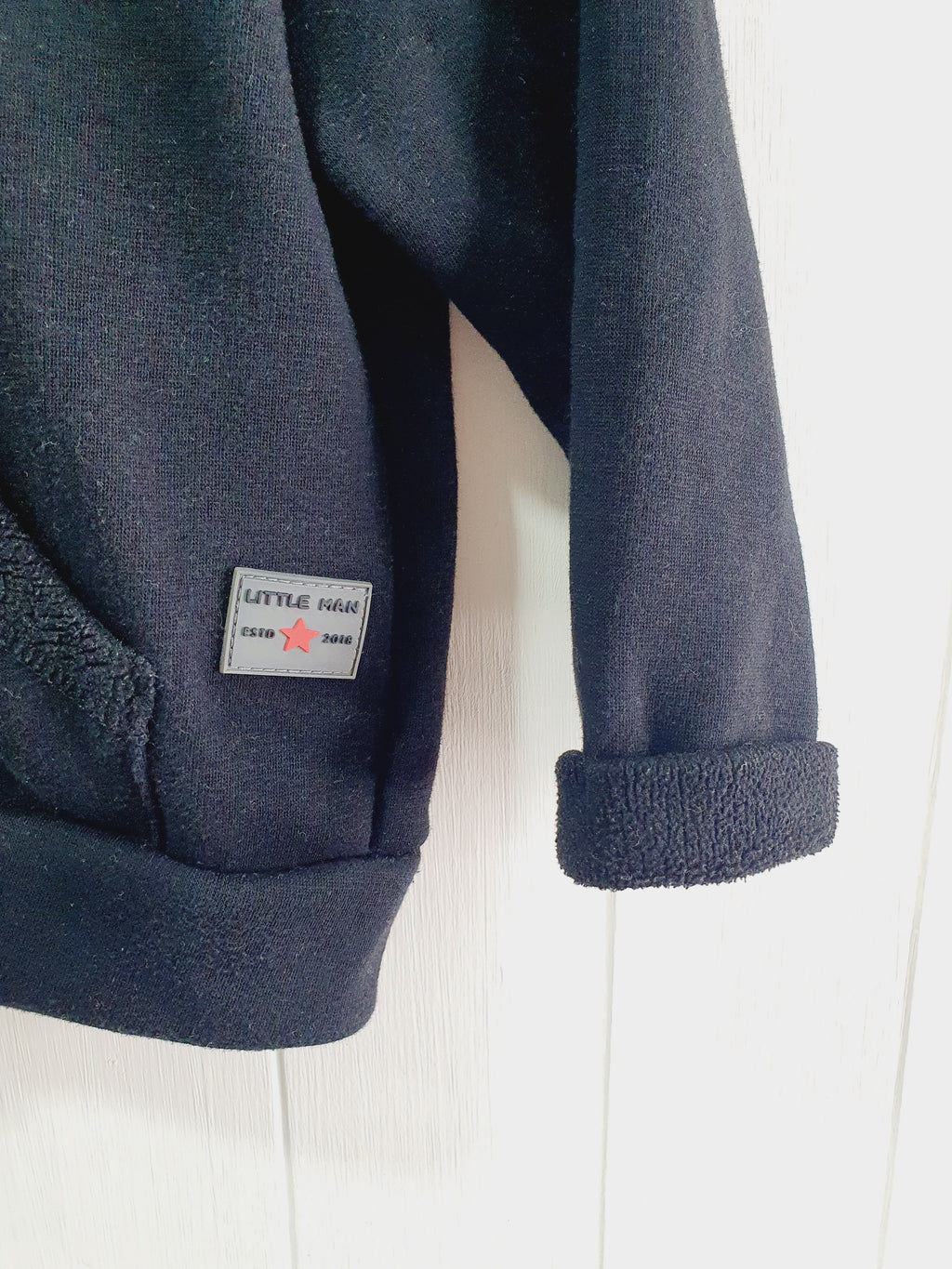 Nutmeg black zip up hooded jumper 9-12 months