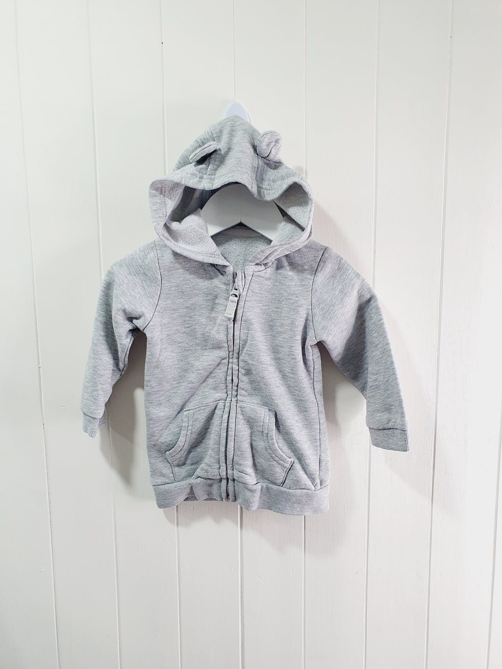 George grey zip up hooded jumper 9-12 months