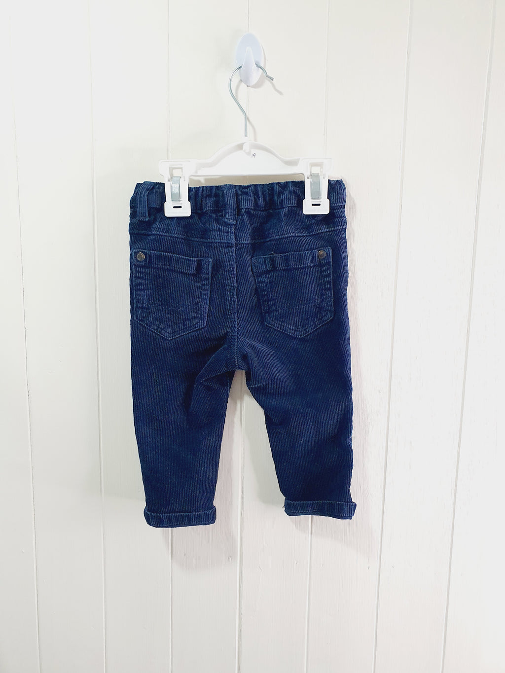 Next navy corduroy trousers 9-12 months