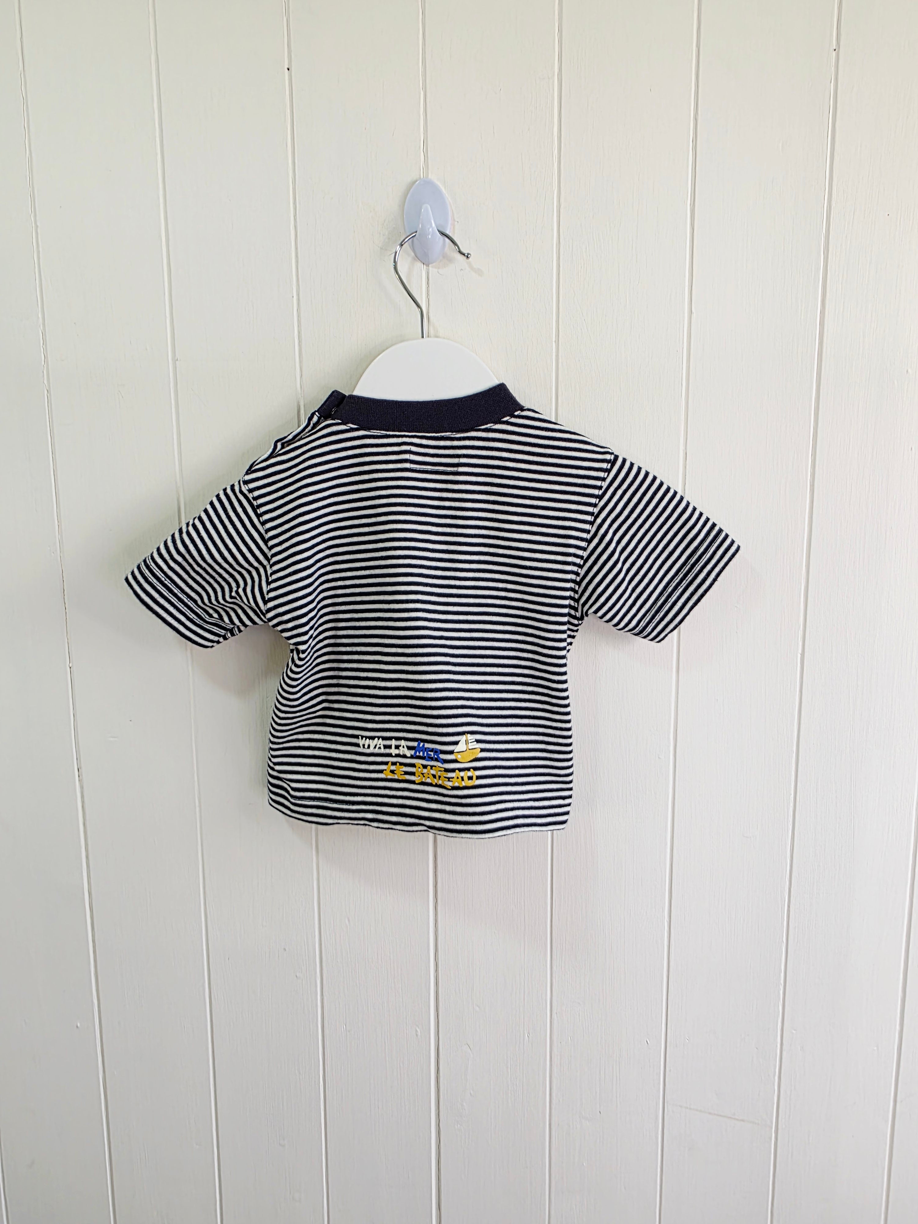 ABELLA stripy nautical T-shirt 0-3 months