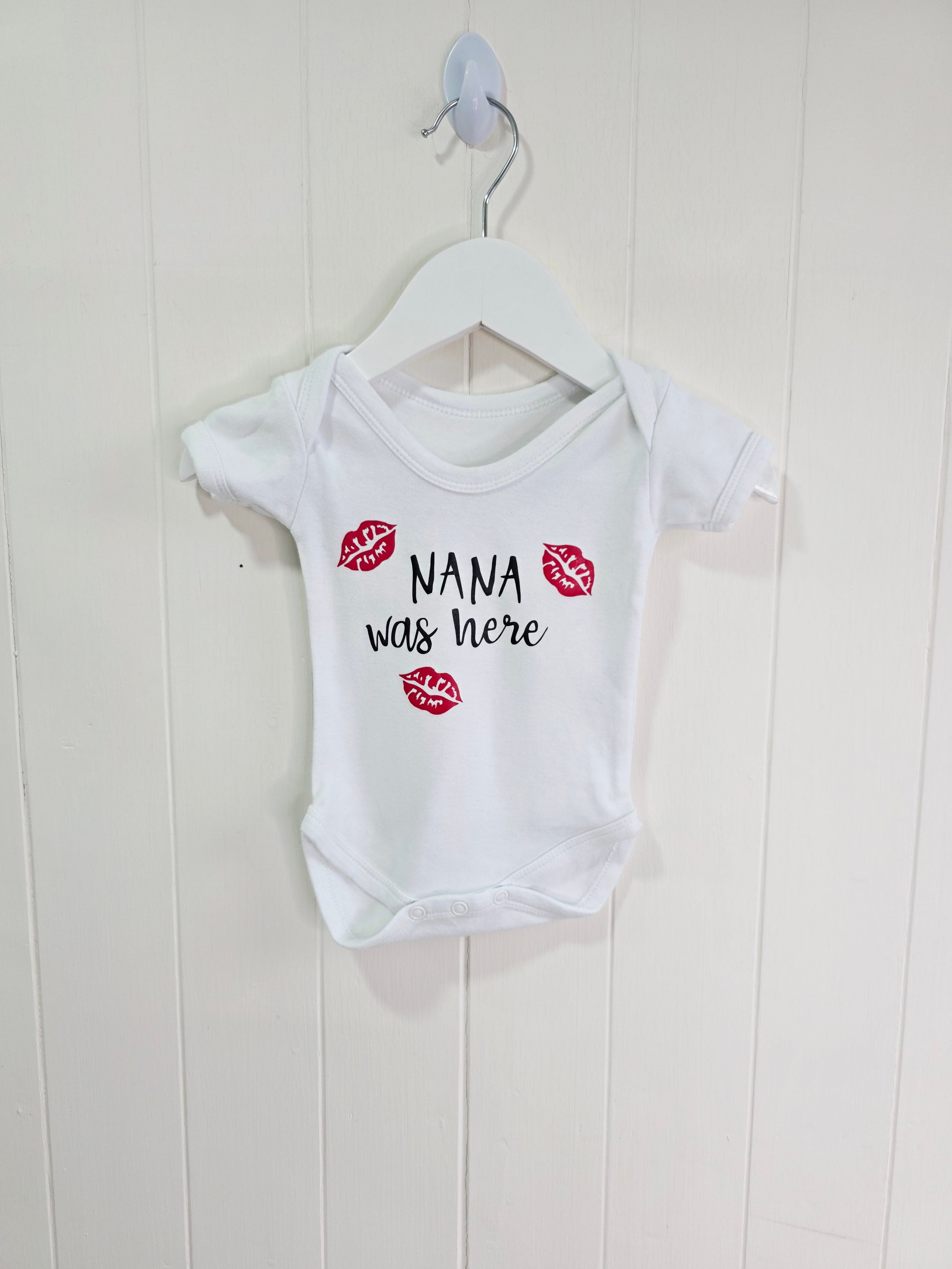 "Nana was here" short sleeve bodysuit 0-3 months
