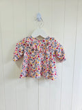 Matalan  - girls pink floral dress with frill detailing and long sleeves