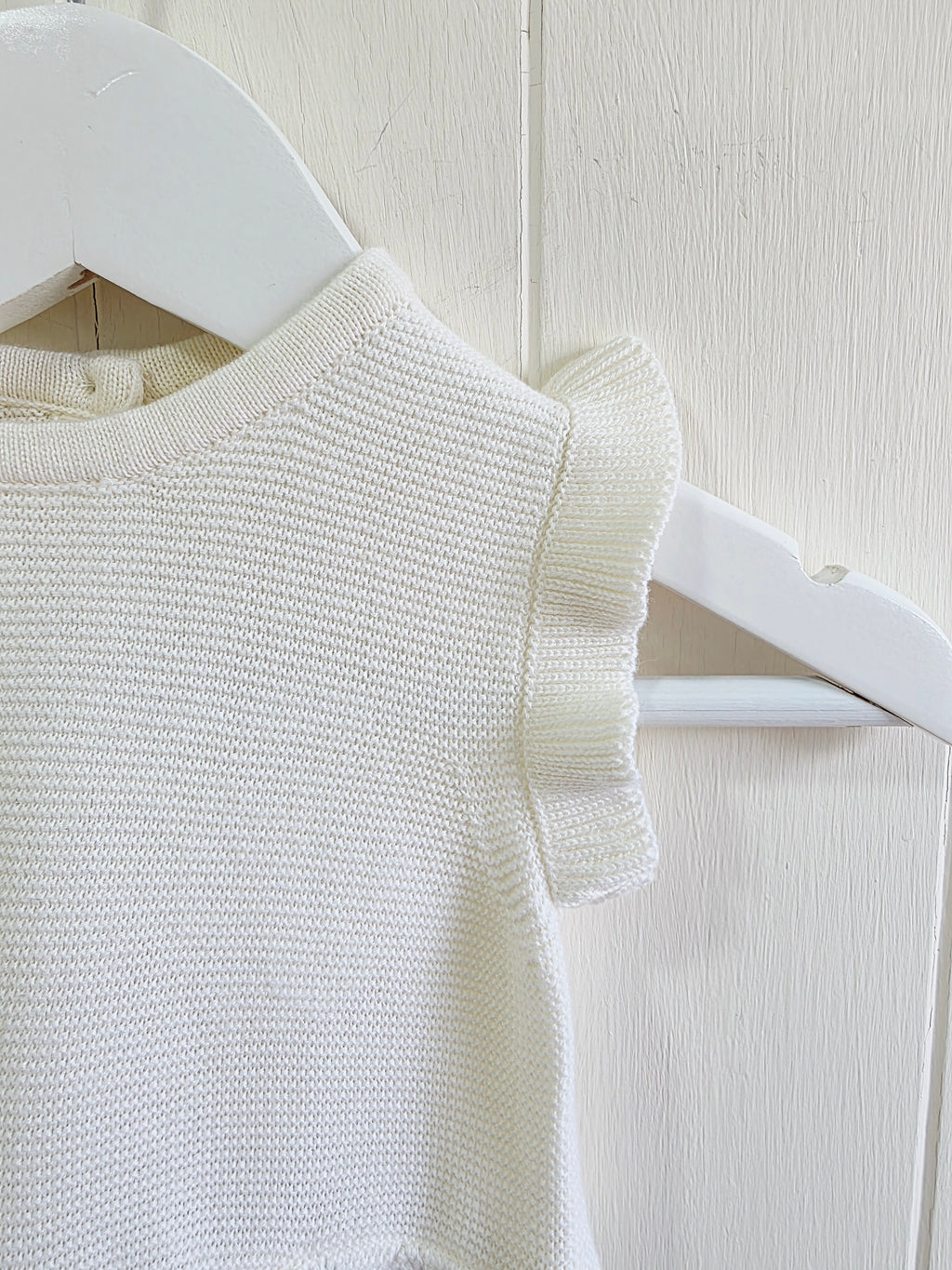 George at ASDA - First size knitted top bunny romper outfit with frill sleeves