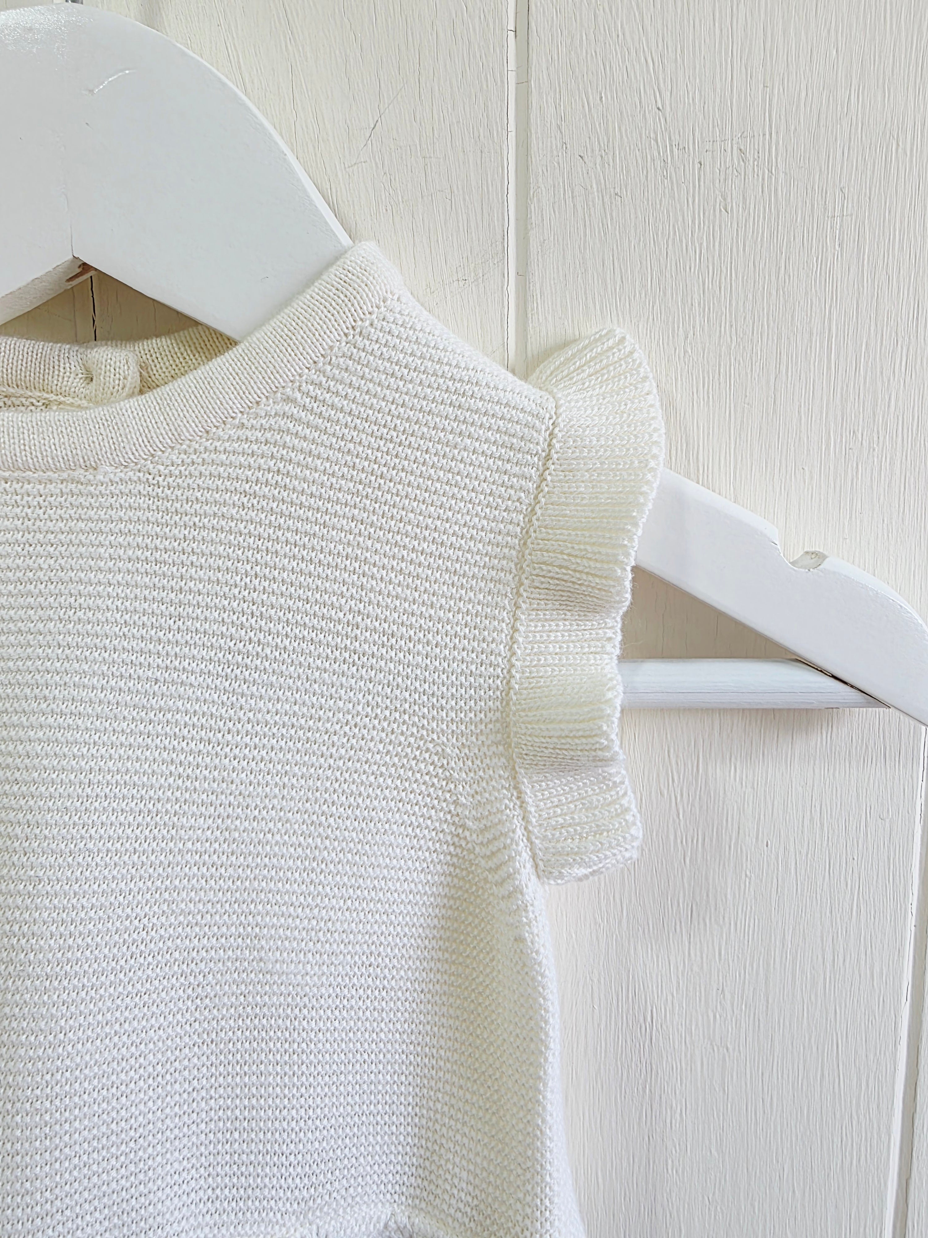 George at ASDA - First size knitted top bunny romper outfit with frill sleeves