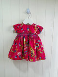 Next - up to 3 months vibrant peacock and floral print cap shoulder dress