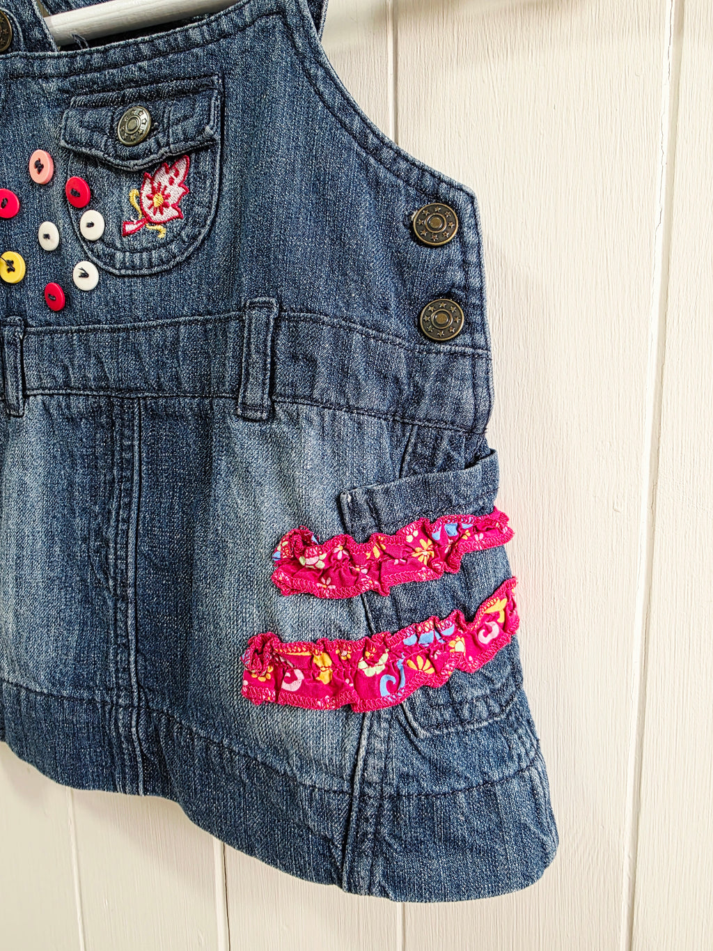 Adams - 0-3 months denim pinafore dress