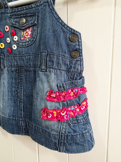 Adams - 0-3 months denim pinafore dress