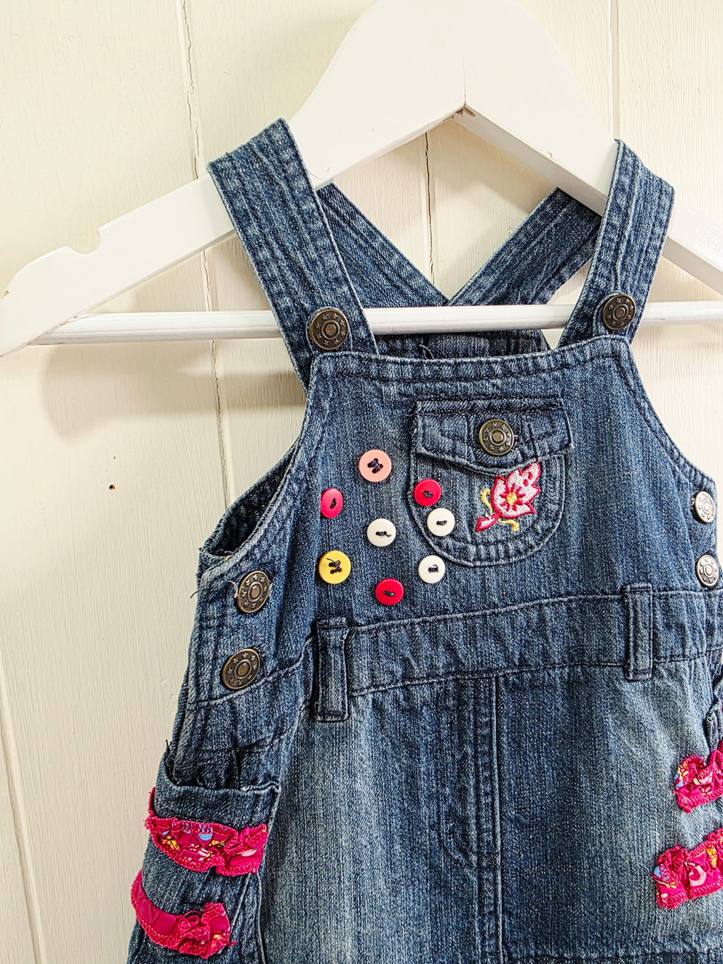 Adams - 0-3 months denim pinafore dress