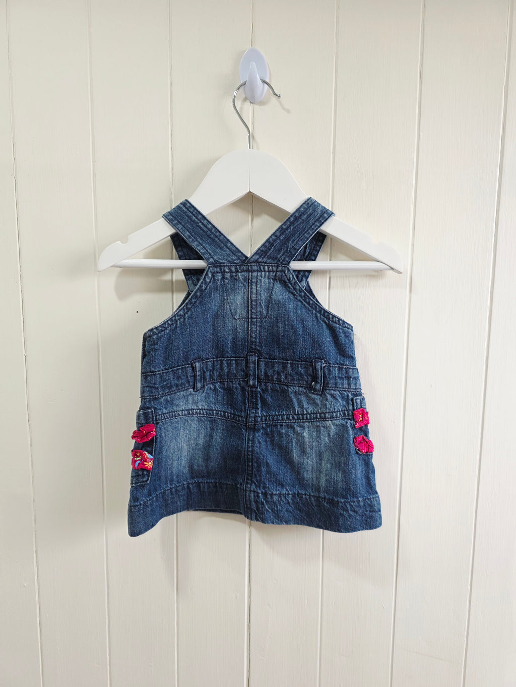 Adams - 0-3 months denim pinafore dress