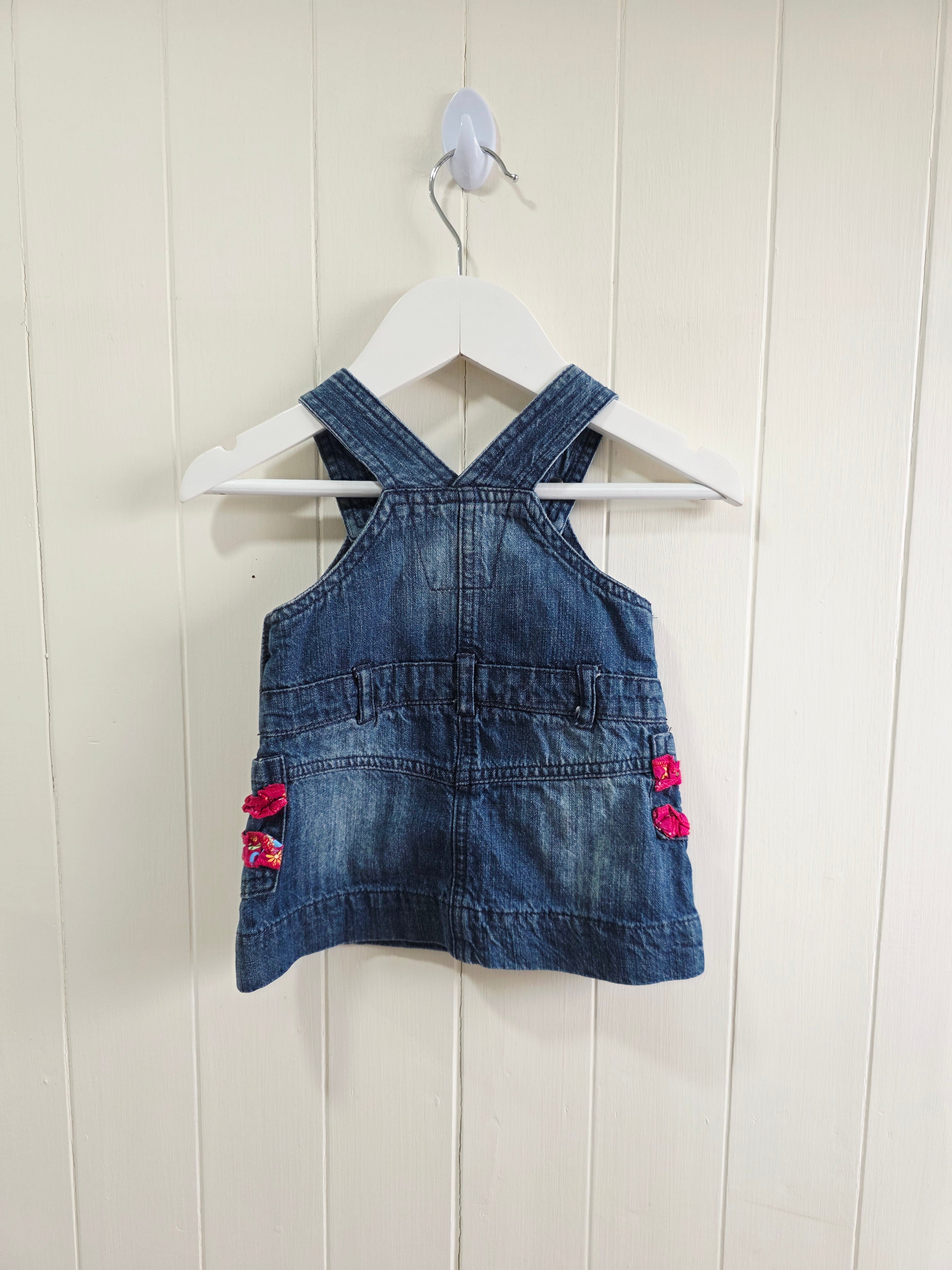 Adams - 0-3 months denim pinafore dress