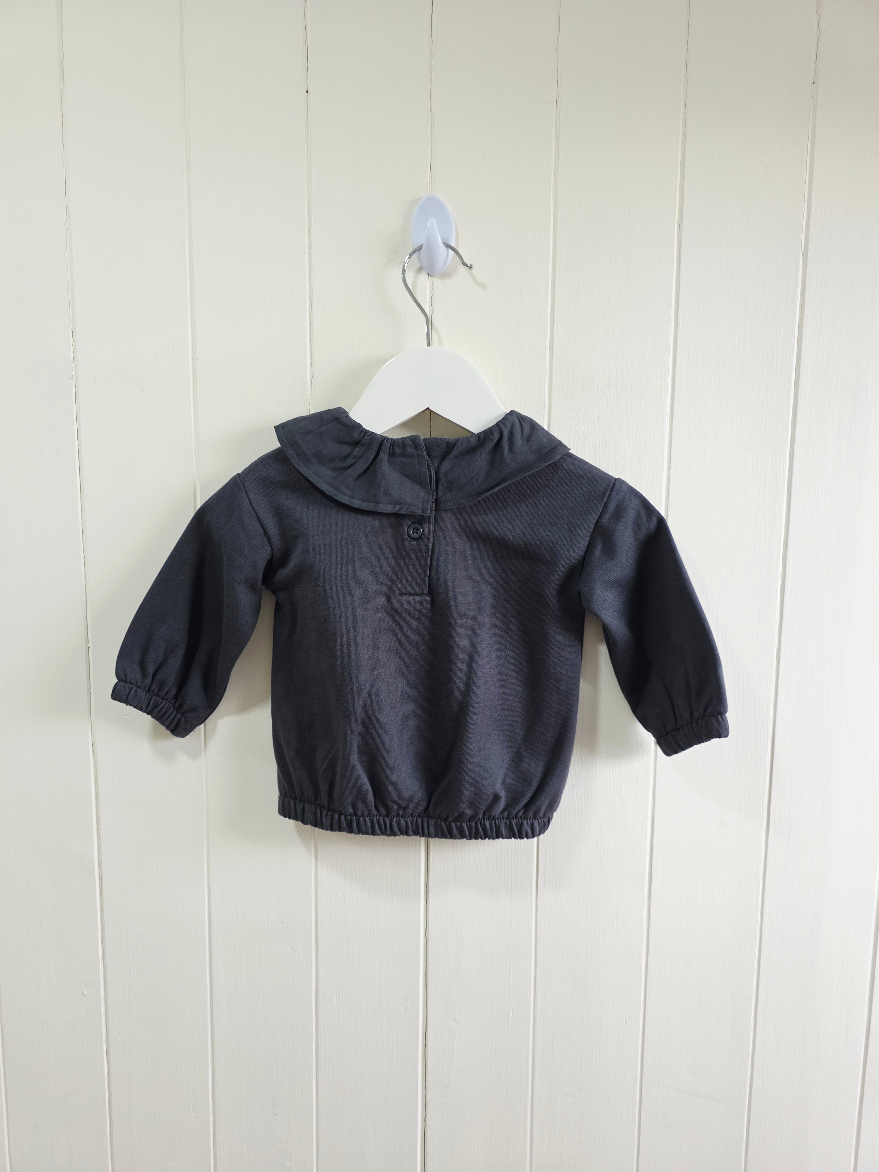 George - 0-3 months charcoal grey girls top with 'it's cool to be kind' printed on the front