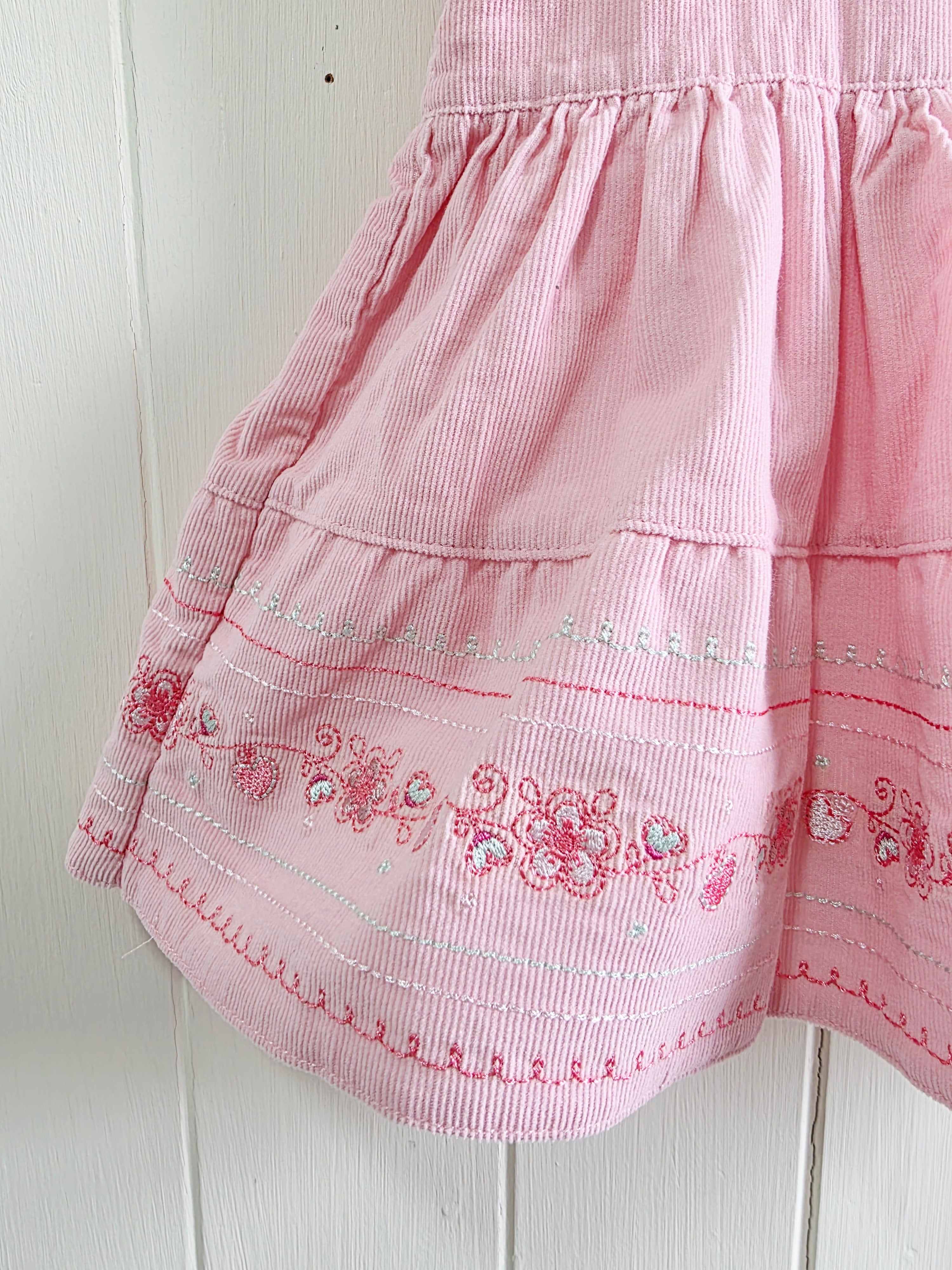 Mothercare - new baby girls pink flower embroidered sleeveless dress