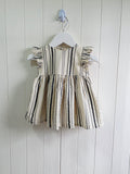F&F - up to 3 months beige and black vertical stripes summer dress