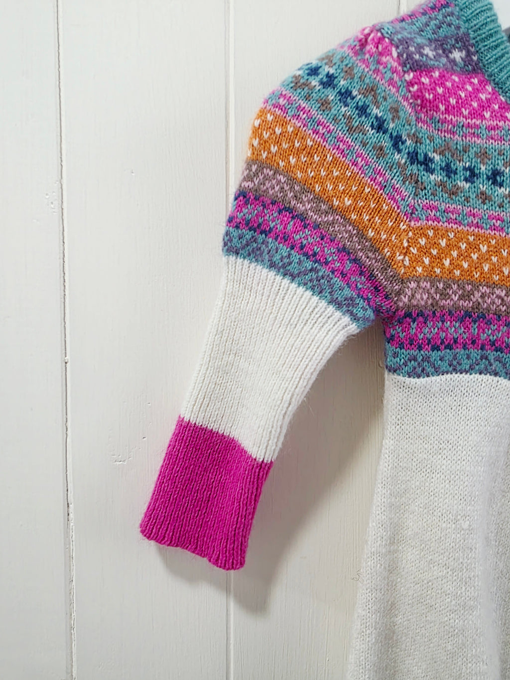 Joules - girls Fair Isle patterned knit dress 0-3 months
