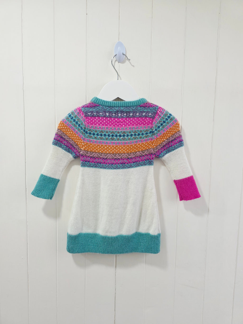 Joules - girls Fair Isle patterned knit dress 0-3 months