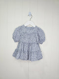 M&S - 0-3 months pure cotton ditsy floral tiered dress in a light blue